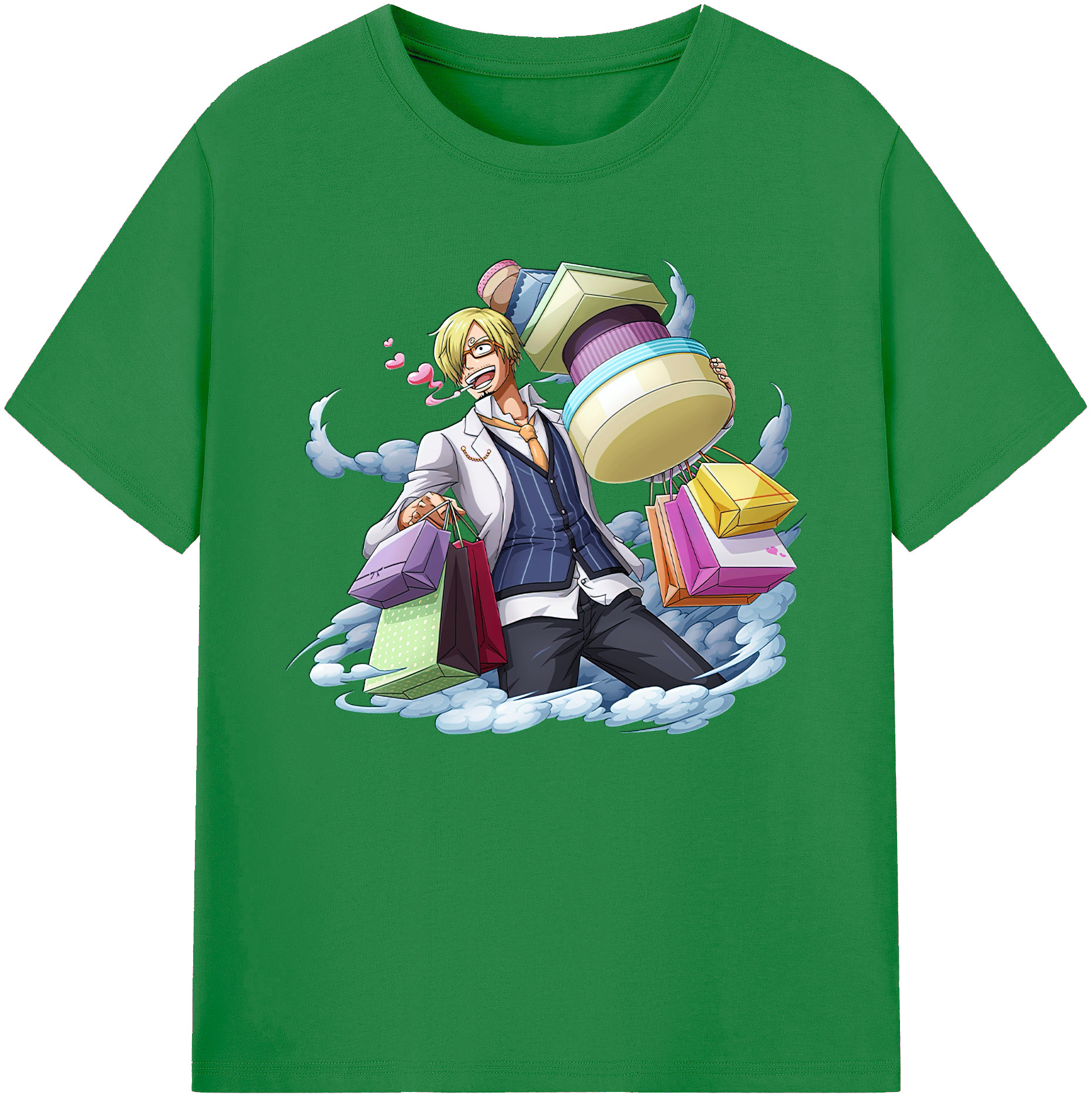 （画像用） ワンピース サンジ ONE PIECE Sanji 綿100％ メンズ半袖Tシャツ｜肌触りやわらか＆通気性