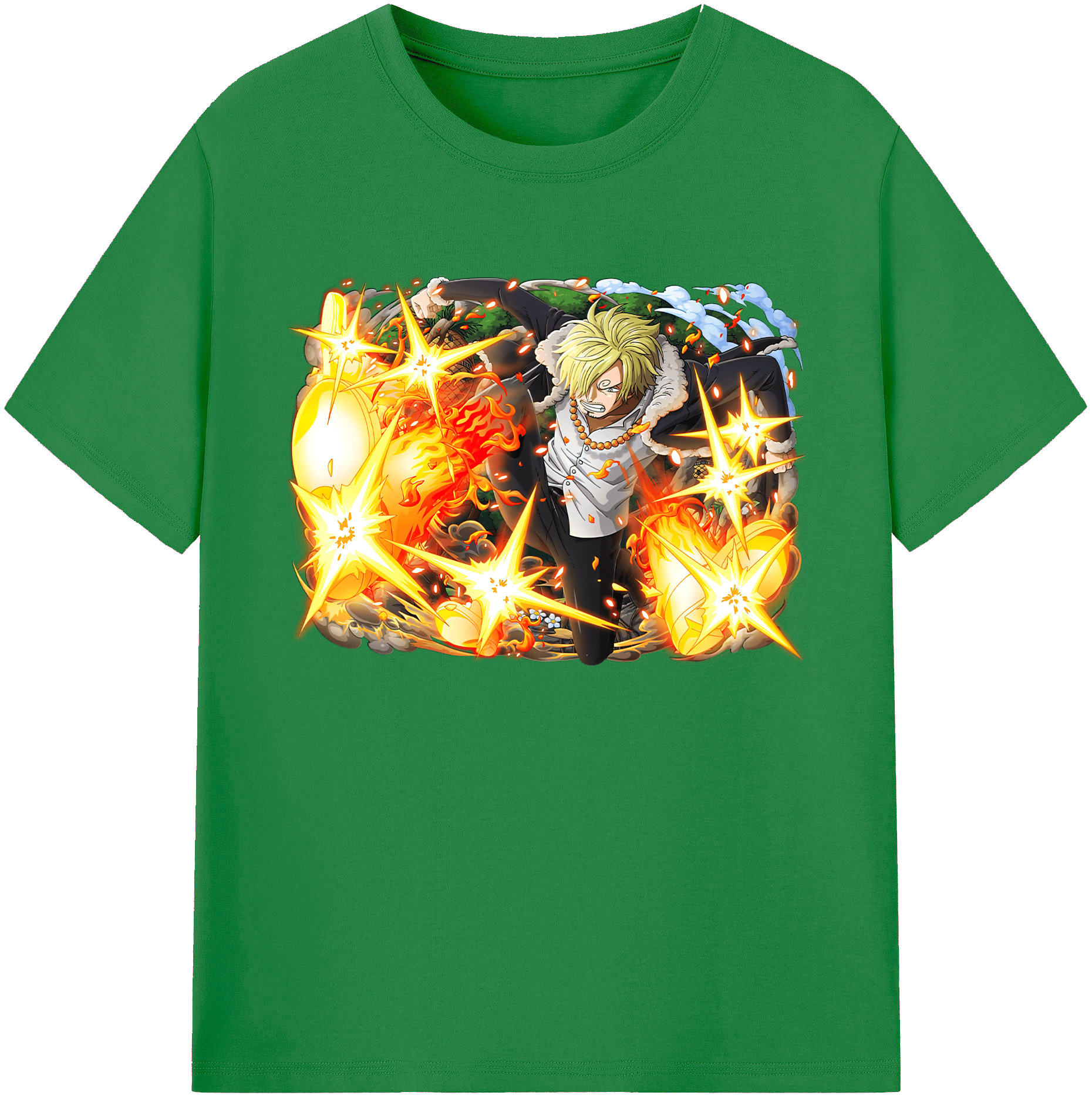 （画像用） ワンピース サンジ ONE PIECE Sanji 綿100％ メンズ半袖Tシャツ｜肌触りやわらか＆通気性