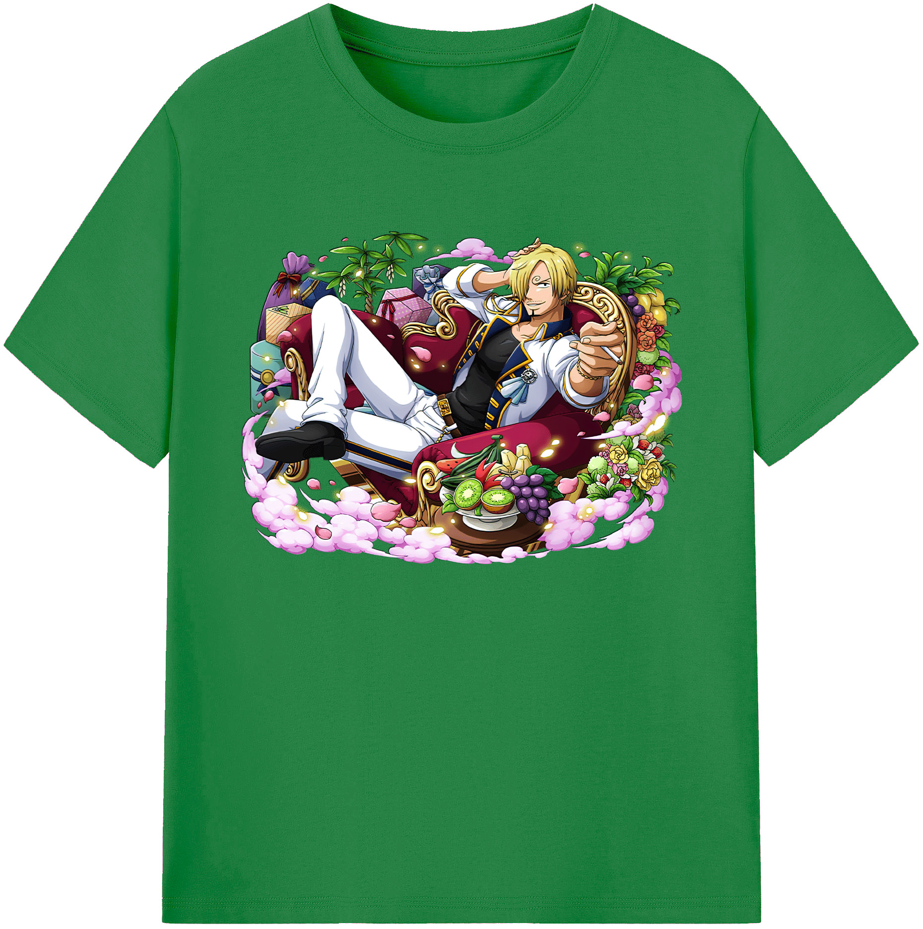 （画像用） ワンピース サンジ ONE PIECE Sanji 綿100％ メンズ半袖Tシャツ｜肌触りやわらか＆通気性