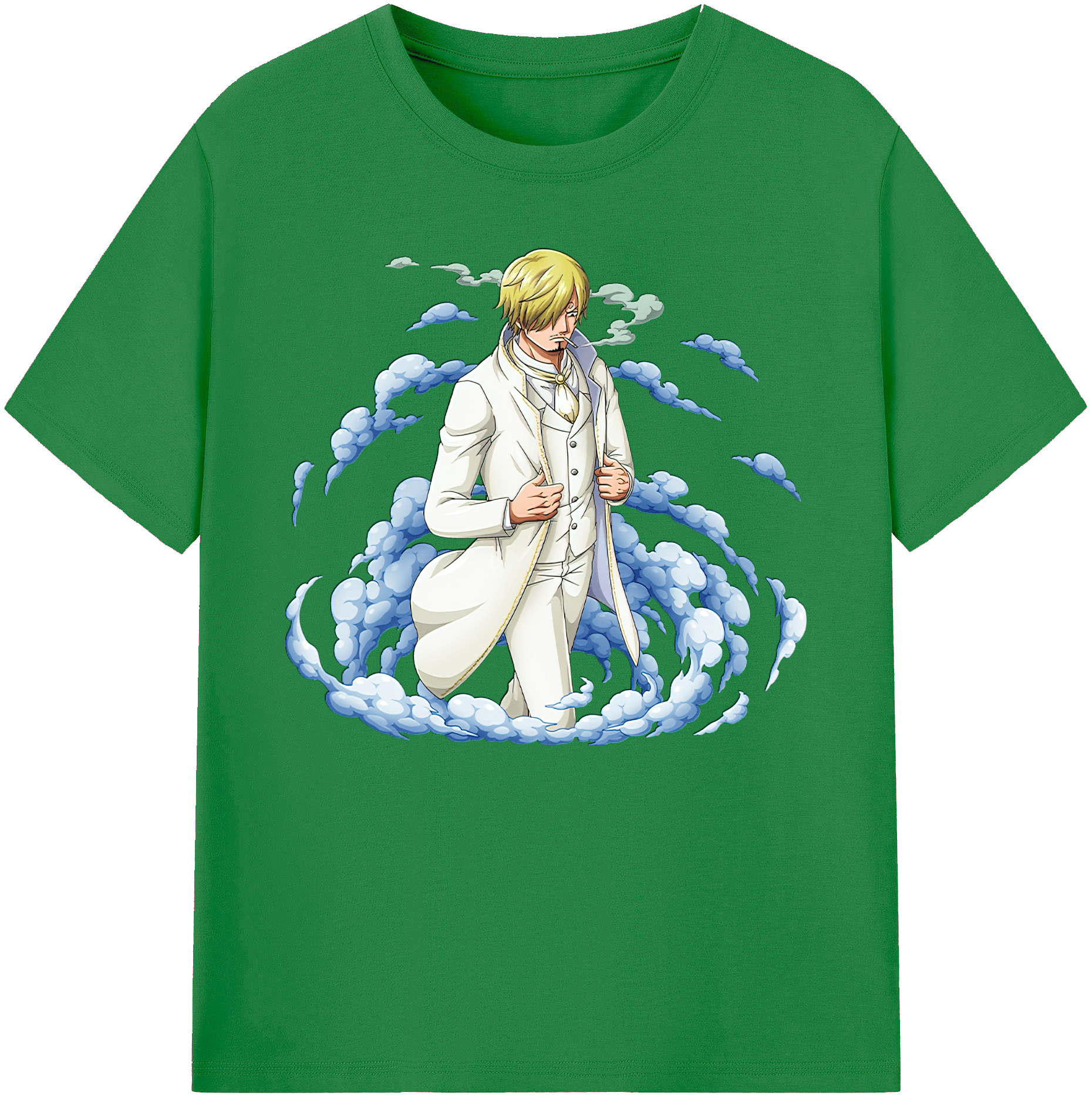（画像用） ワンピース サンジ ONE PIECE Sanji 綿100％ メンズ半袖Tシャツ｜肌触りやわらか＆通気性
