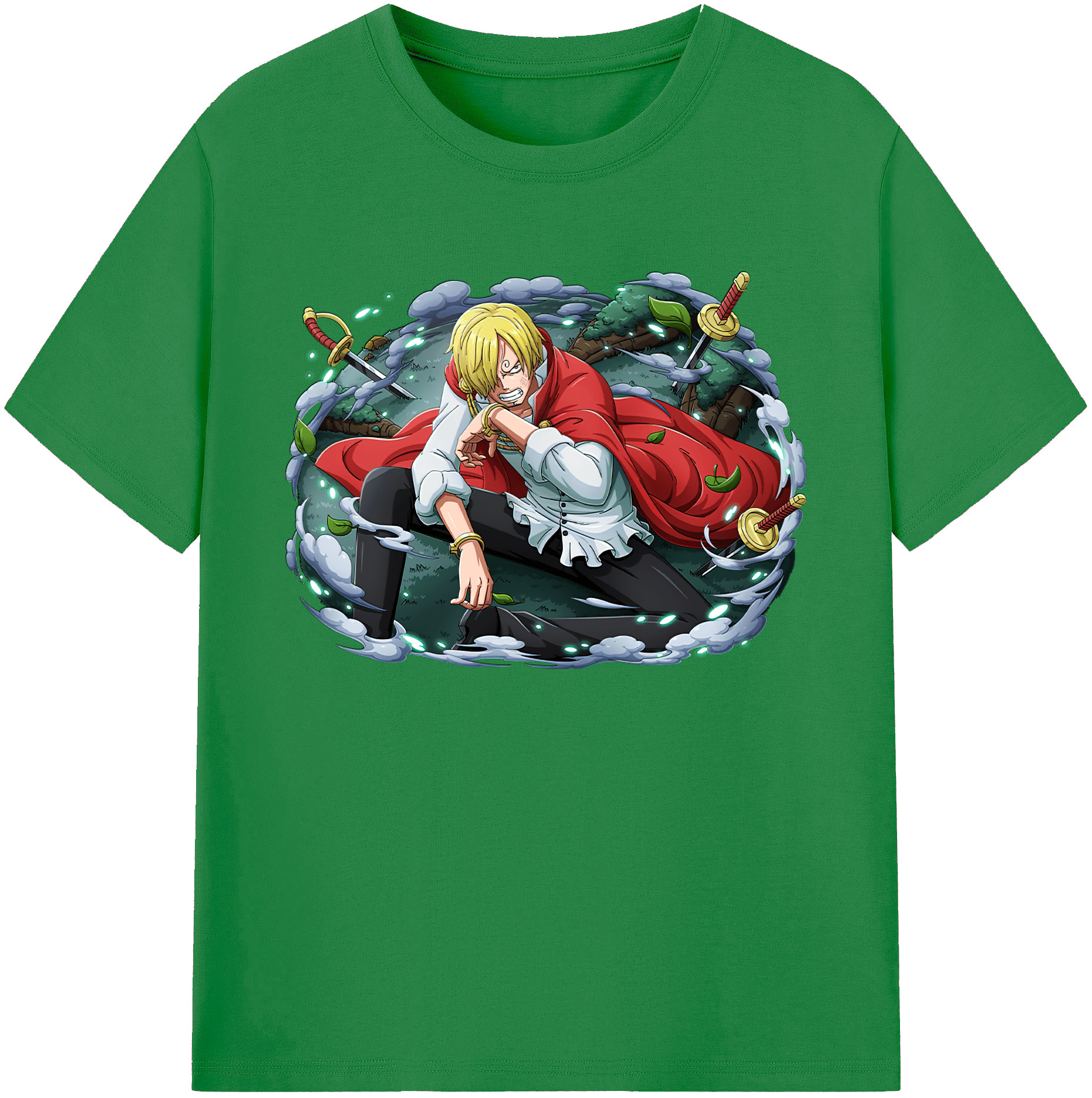 （画像用） ワンピース サンジ ONE PIECE Sanji 綿100％ メンズ半袖Tシャツ｜肌触りやわらか＆通気性