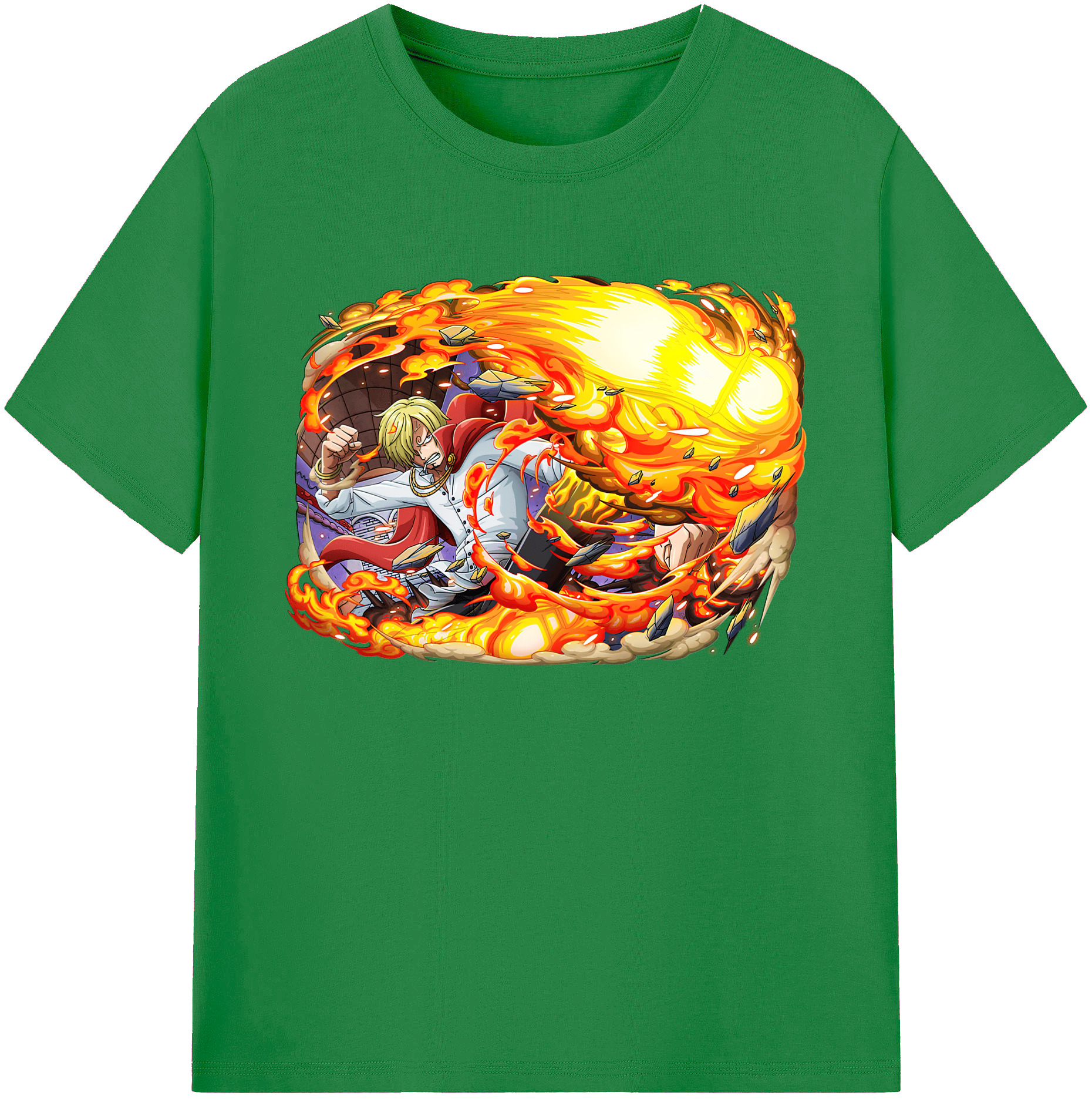 （画像用） ワンピース サンジ ONE PIECE Sanji 綿100％ メンズ半袖Tシャツ｜肌触りやわらか＆通気性