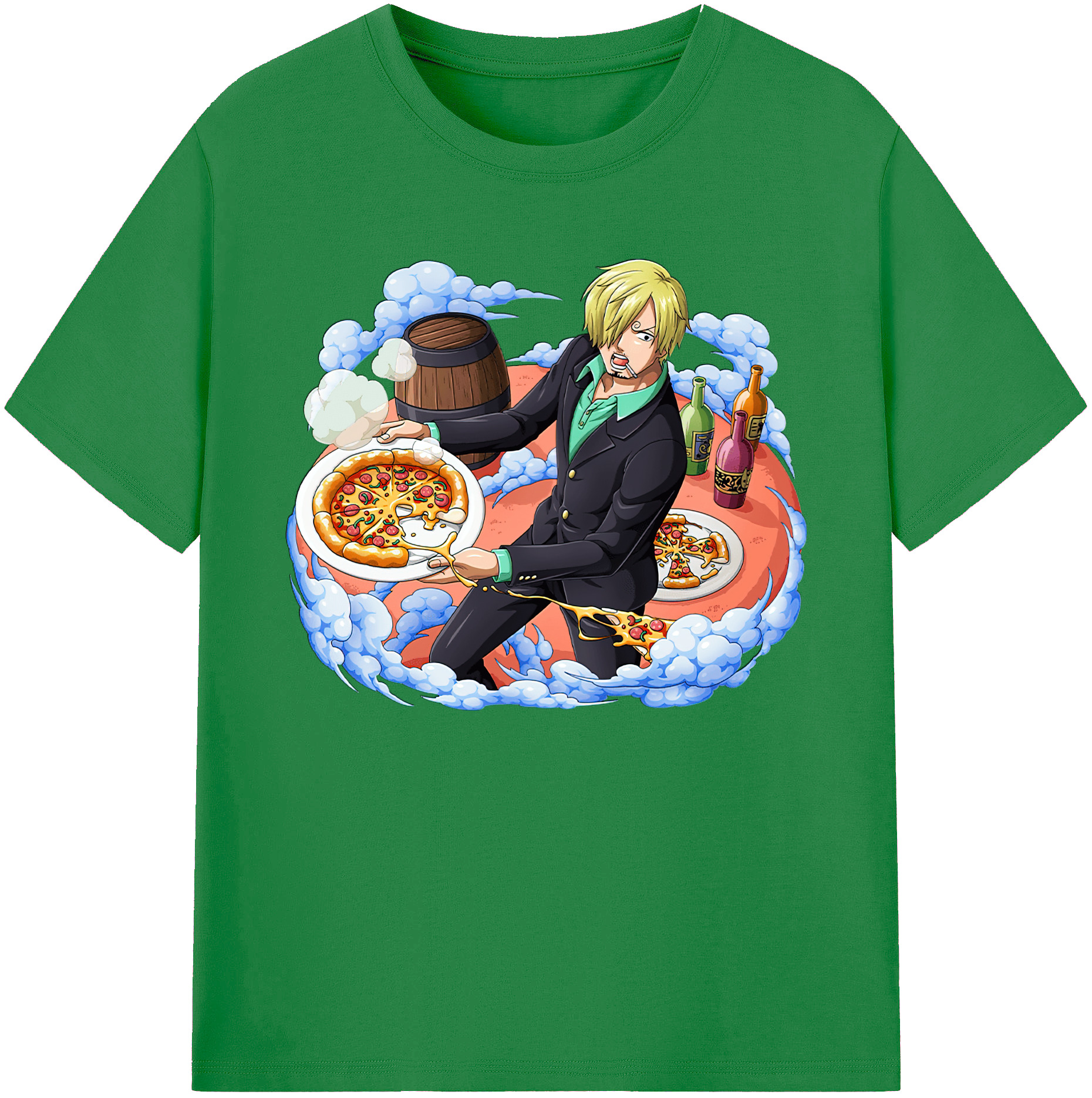 （画像用） ワンピース サンジ ONE PIECE Sanji 綿100％ メンズ半袖Tシャツ｜肌触りやわらか＆通気性