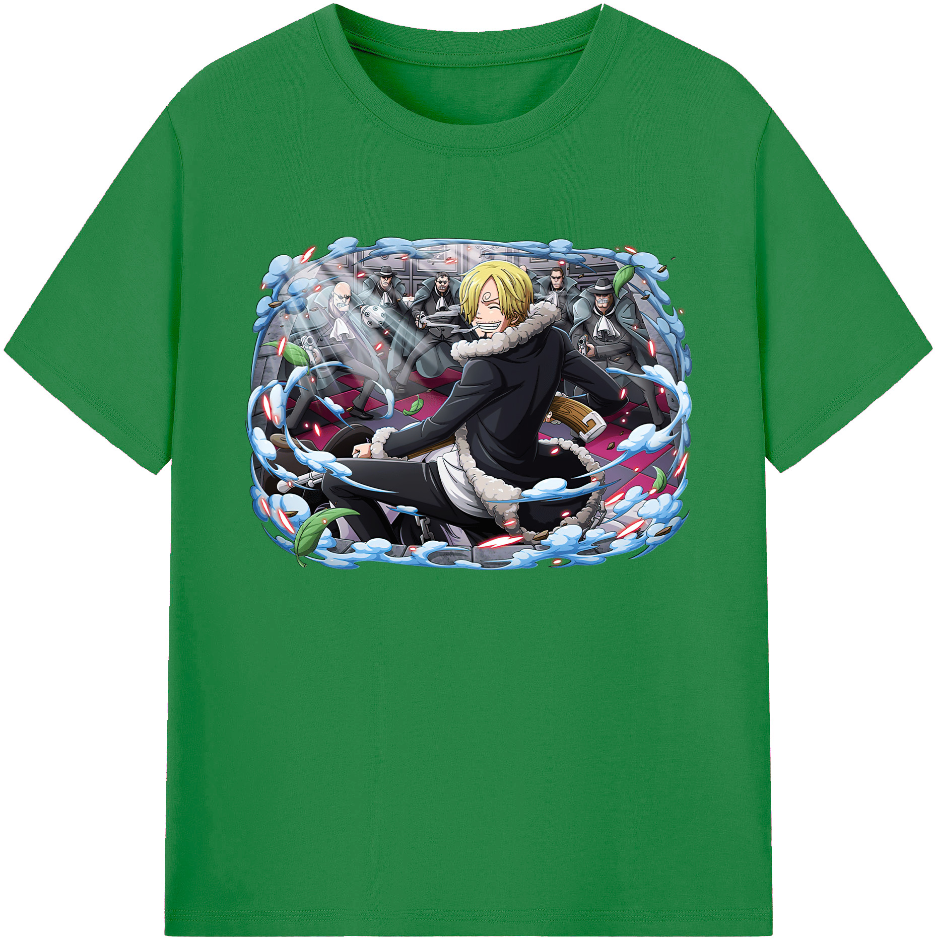 （画像用） ワンピース サンジ ONE PIECE Sanji 綿100％ メンズ半袖Tシャツ｜肌触りやわらか＆通気性