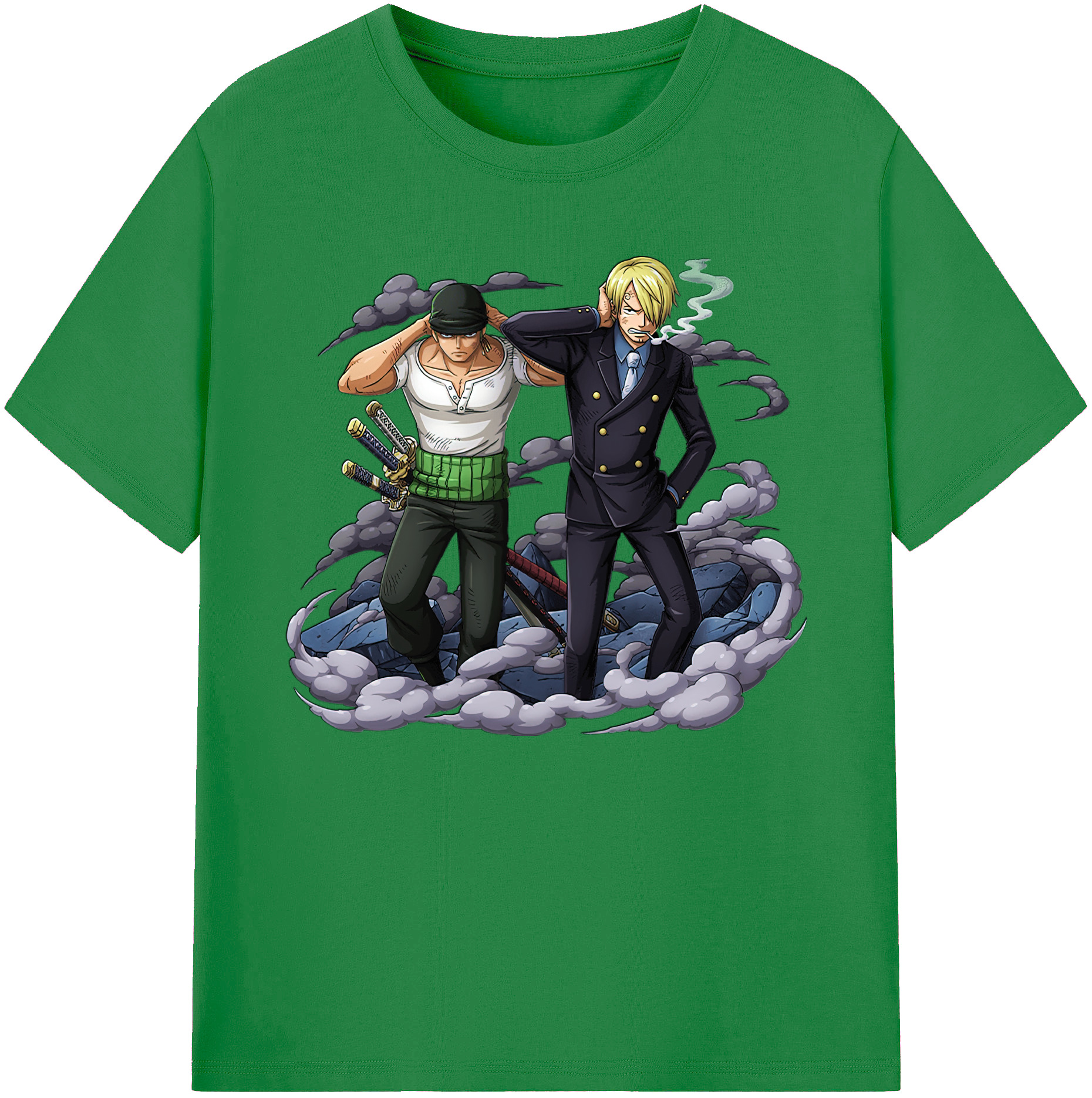（画像用） ワンピース サンジ ONE PIECE Sanji 綿100％ メンズ半袖Tシャツ｜肌触りやわらか＆通気性