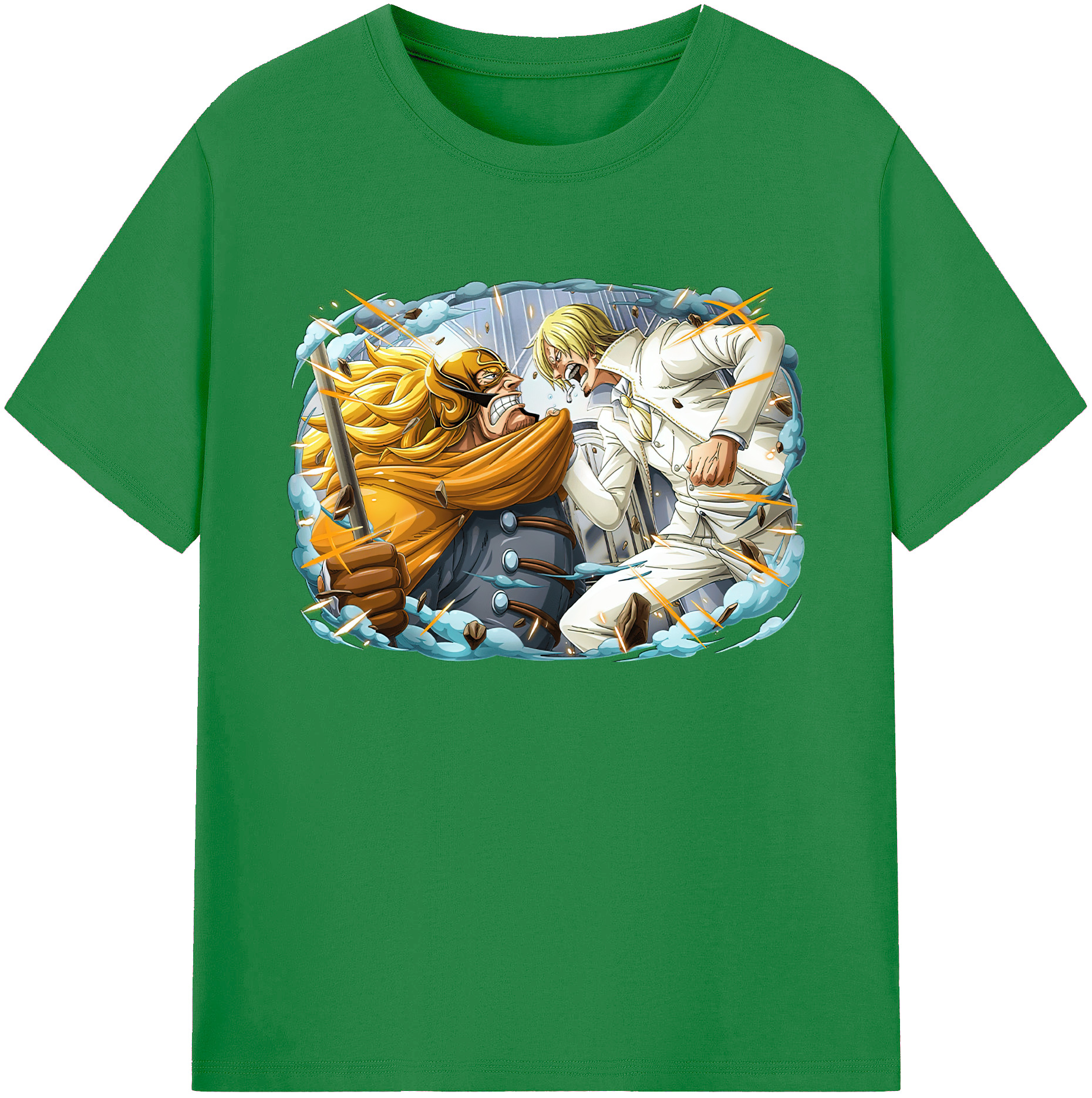 （画像用） ワンピース サンジ ONE PIECE Sanji 綿100％ メンズ半袖Tシャツ｜肌触りやわらか＆通気性
