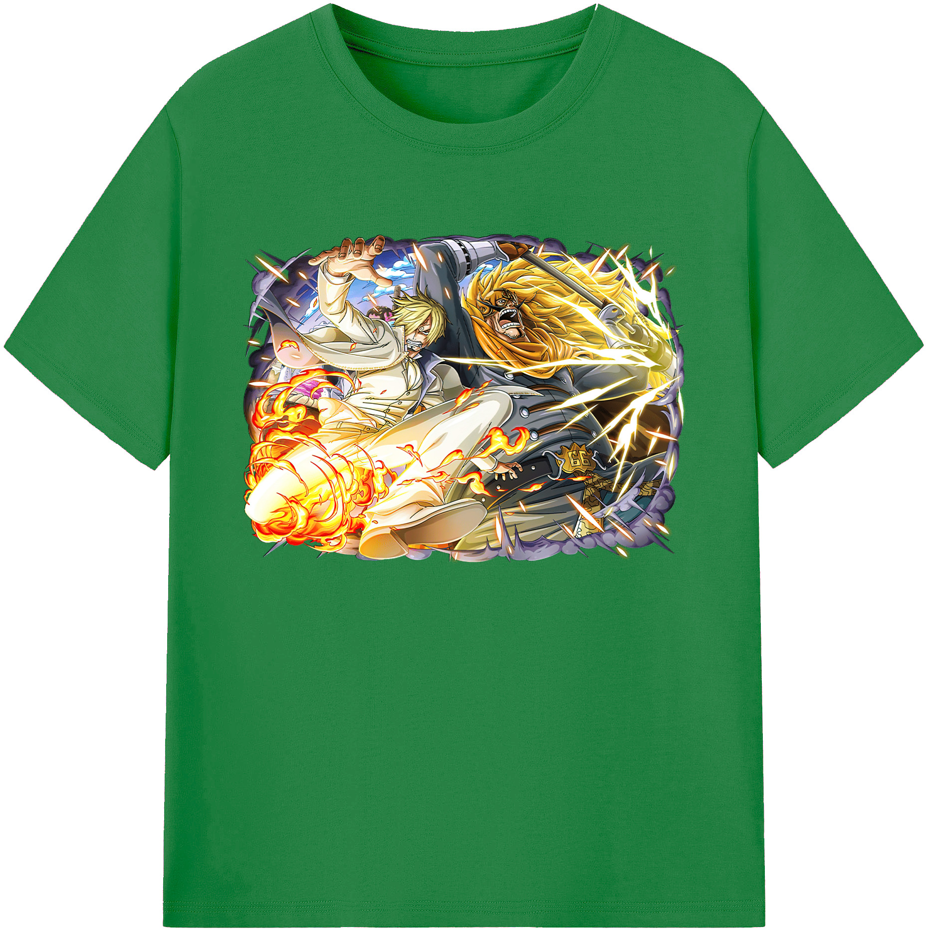 （画像用） ワンピース サンジ ONE PIECE Sanji 綿100％ メンズ半袖Tシャツ｜肌触りやわらか＆通気性