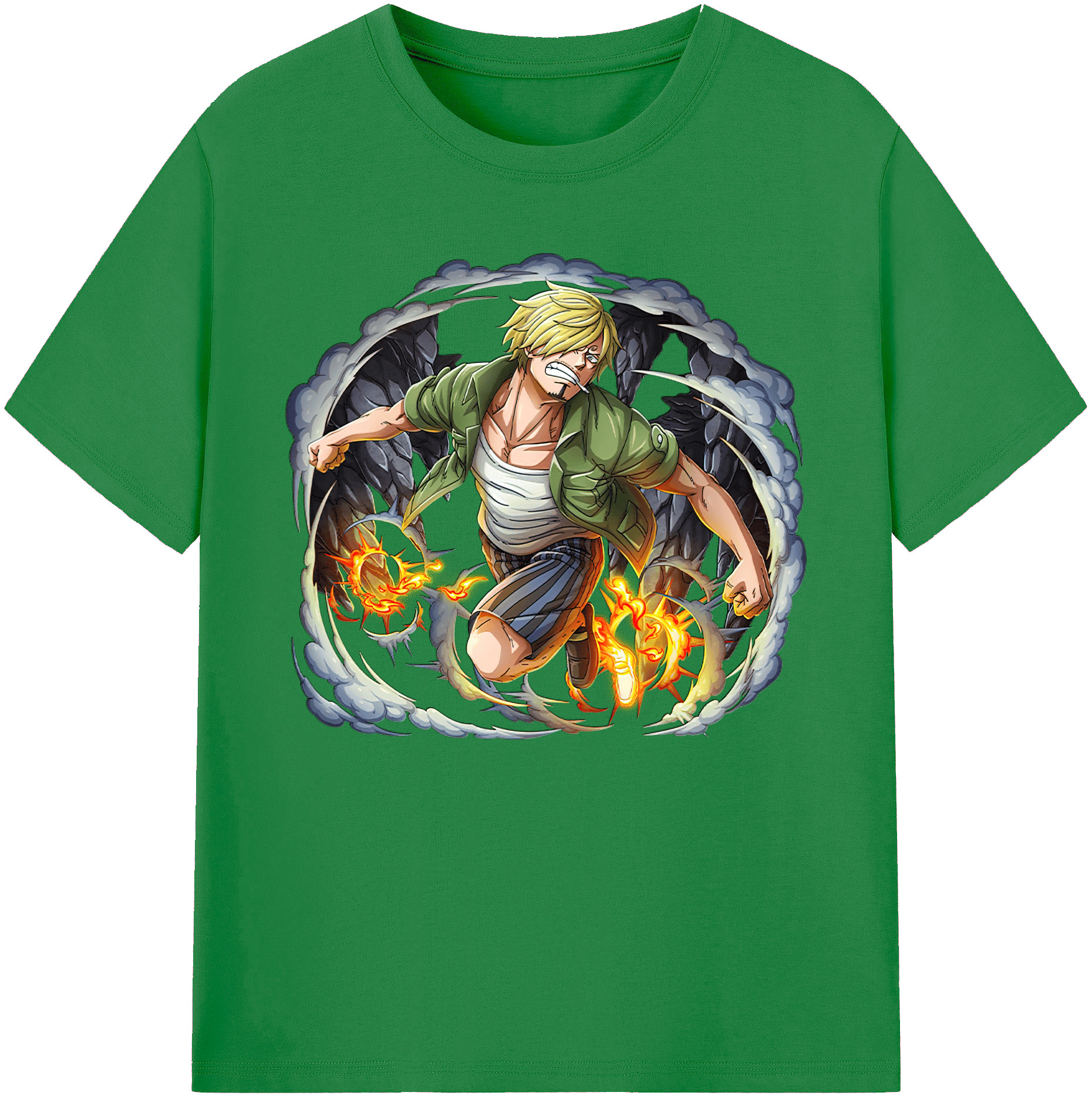 （画像用） ワンピース サンジ ONE PIECE Sanji 綿100％ メンズ半袖Tシャツ｜肌触りやわらか＆通気性