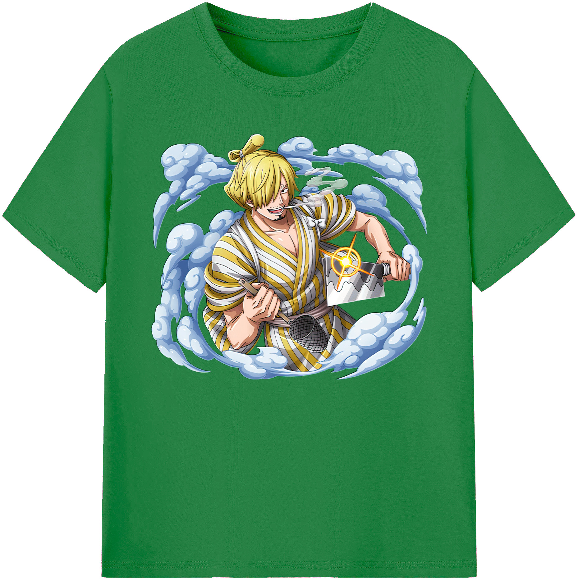 （画像用） ワンピース サンジ ONE PIECE Sanji 綿100％ メンズ半袖Tシャツ｜肌触りやわらか＆通気性
