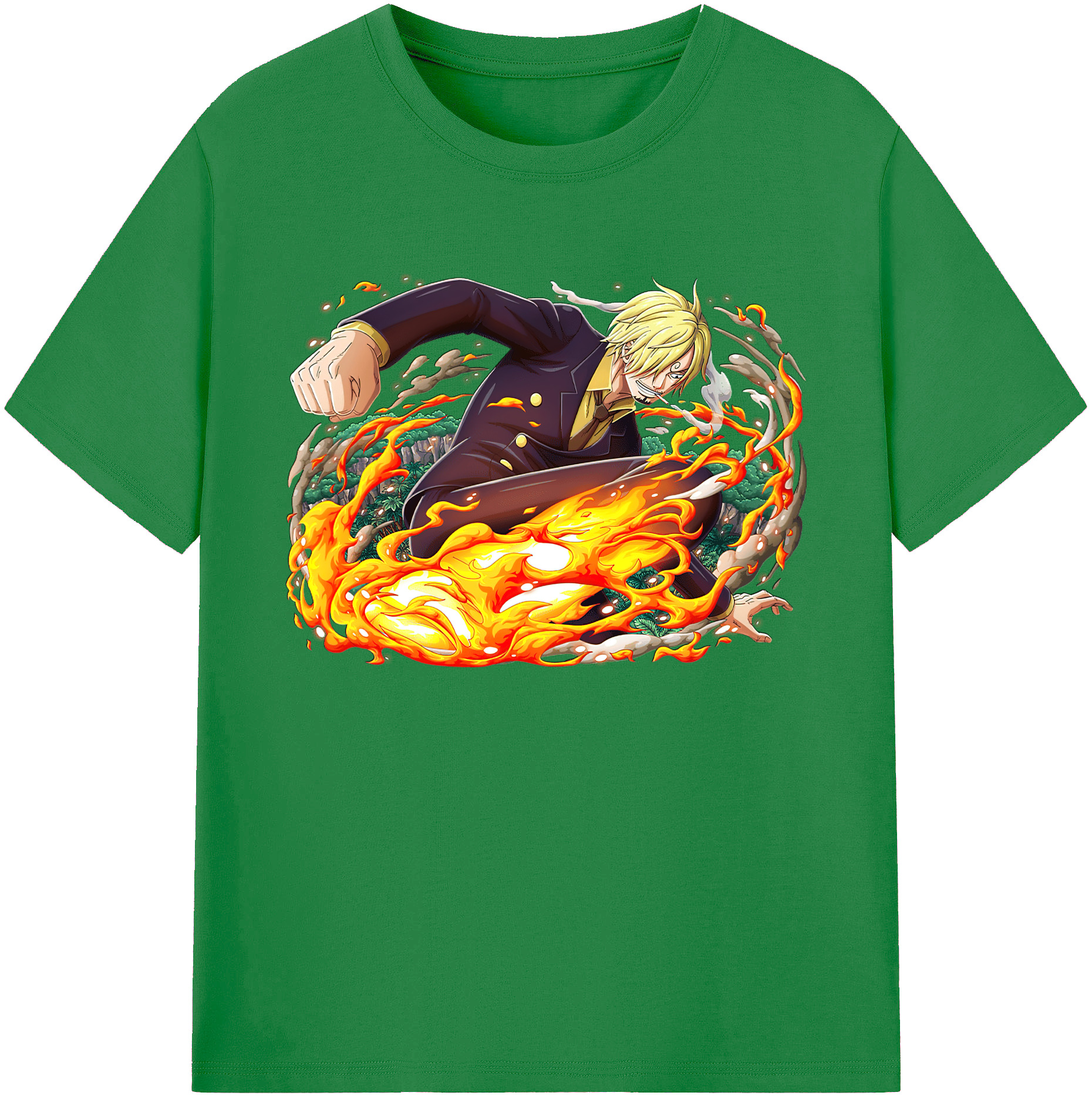 （画像用） ワンピース サンジ ONE PIECE Sanji 綿100％ メンズ半袖Tシャツ｜肌触りやわらか＆通気性