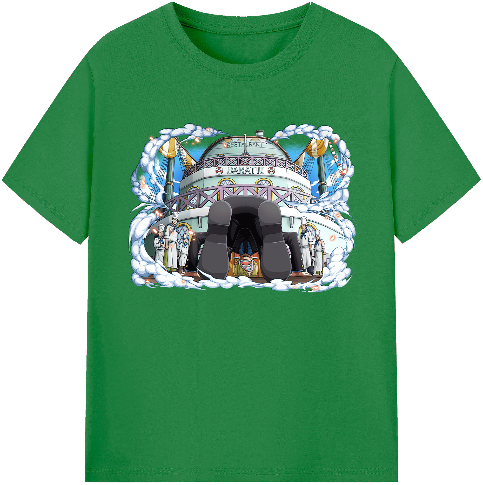（画像用） ワンピース サンジ ONE PIECE Sanji 綿100％ メンズ半袖Tシャツ｜肌触りやわらか＆通気性