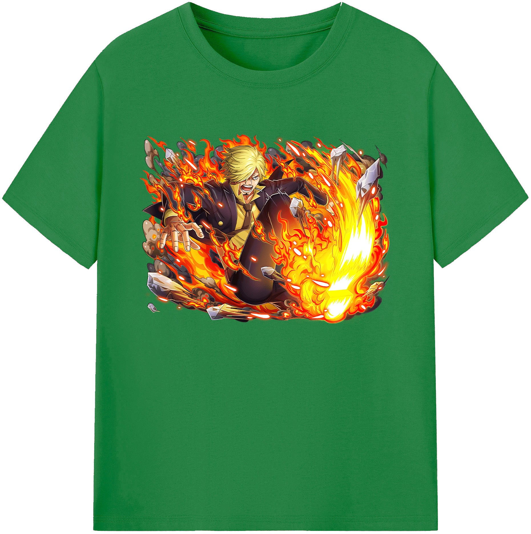 （画像用） ワンピース サンジ ONE PIECE Sanji 綿100％ メンズ半袖Tシャツ｜肌触りやわらか＆通気性