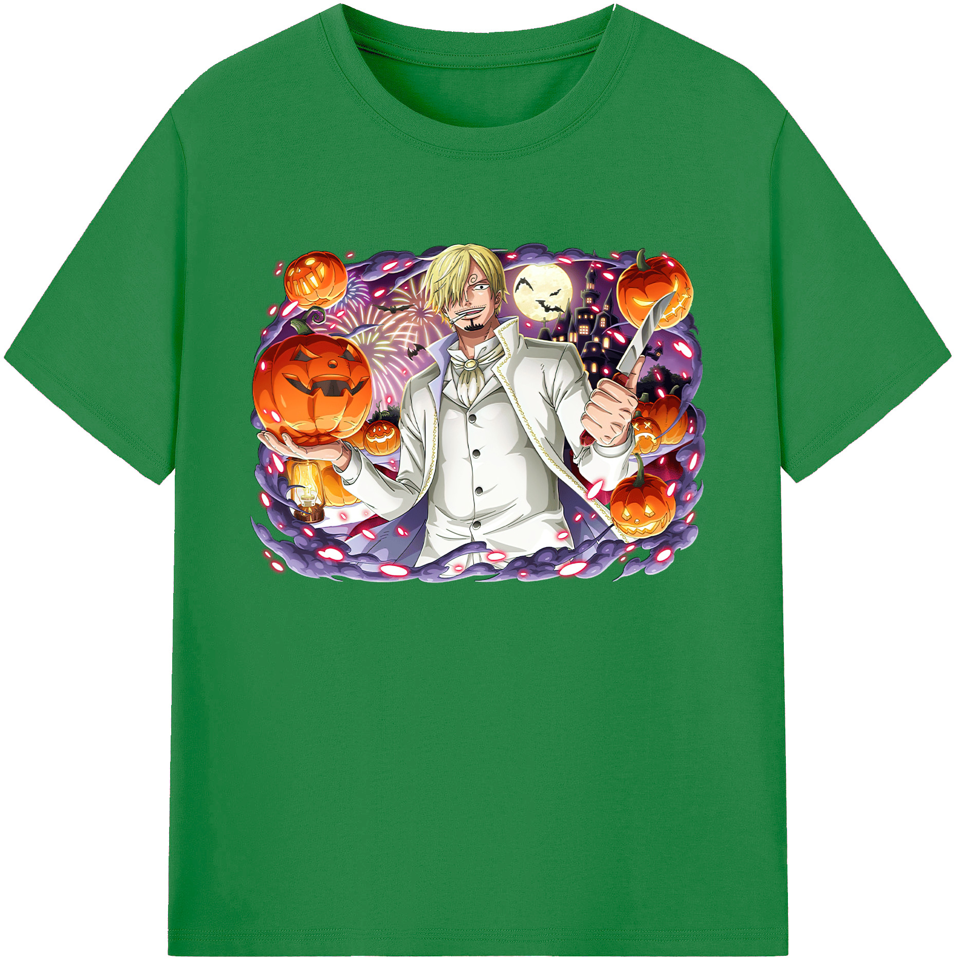 （画像用） ワンピース サンジ ONE PIECE Sanji 綿100％ メンズ半袖Tシャツ｜肌触りやわらか＆通気性