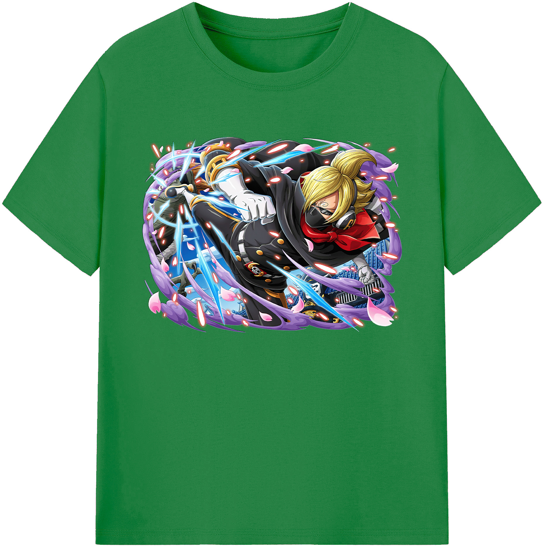 （画像用） ワンピース サンジ ONE PIECE Sanji 綿100％ メンズ半袖Tシャツ｜肌触りやわらか＆通気性