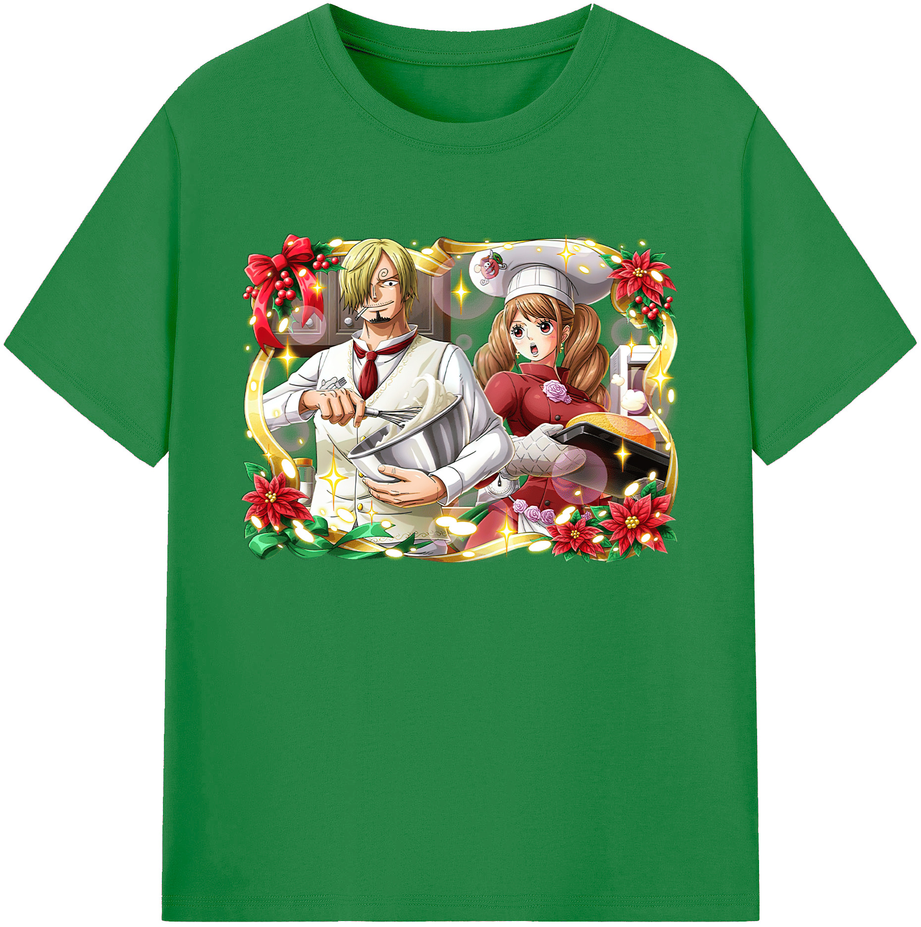 （画像用） ワンピース サンジ ONE PIECE Sanji 綿100％ メンズ半袖Tシャツ｜肌触りやわらか＆通気性