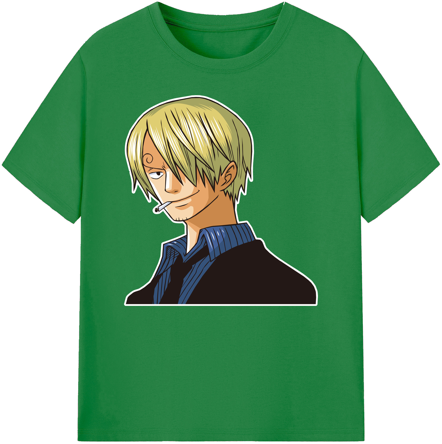 （画像用） ワンピース サンジ ONE PIECE Sanji 綿100％ メンズ半袖Tシャツ｜肌触りやわらか＆通気性