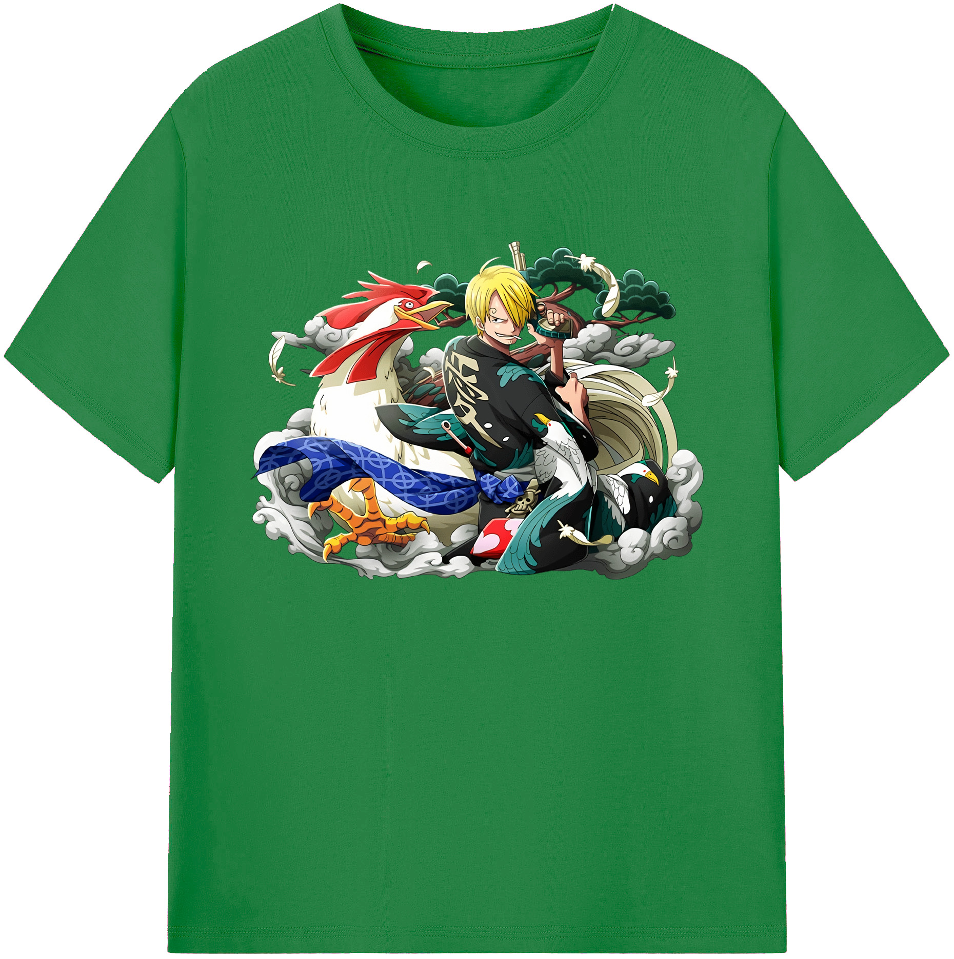 （画像用） ワンピース サンジ ONE PIECE Sanji 綿100％ メンズ半袖Tシャツ｜肌触りやわらか＆通気性