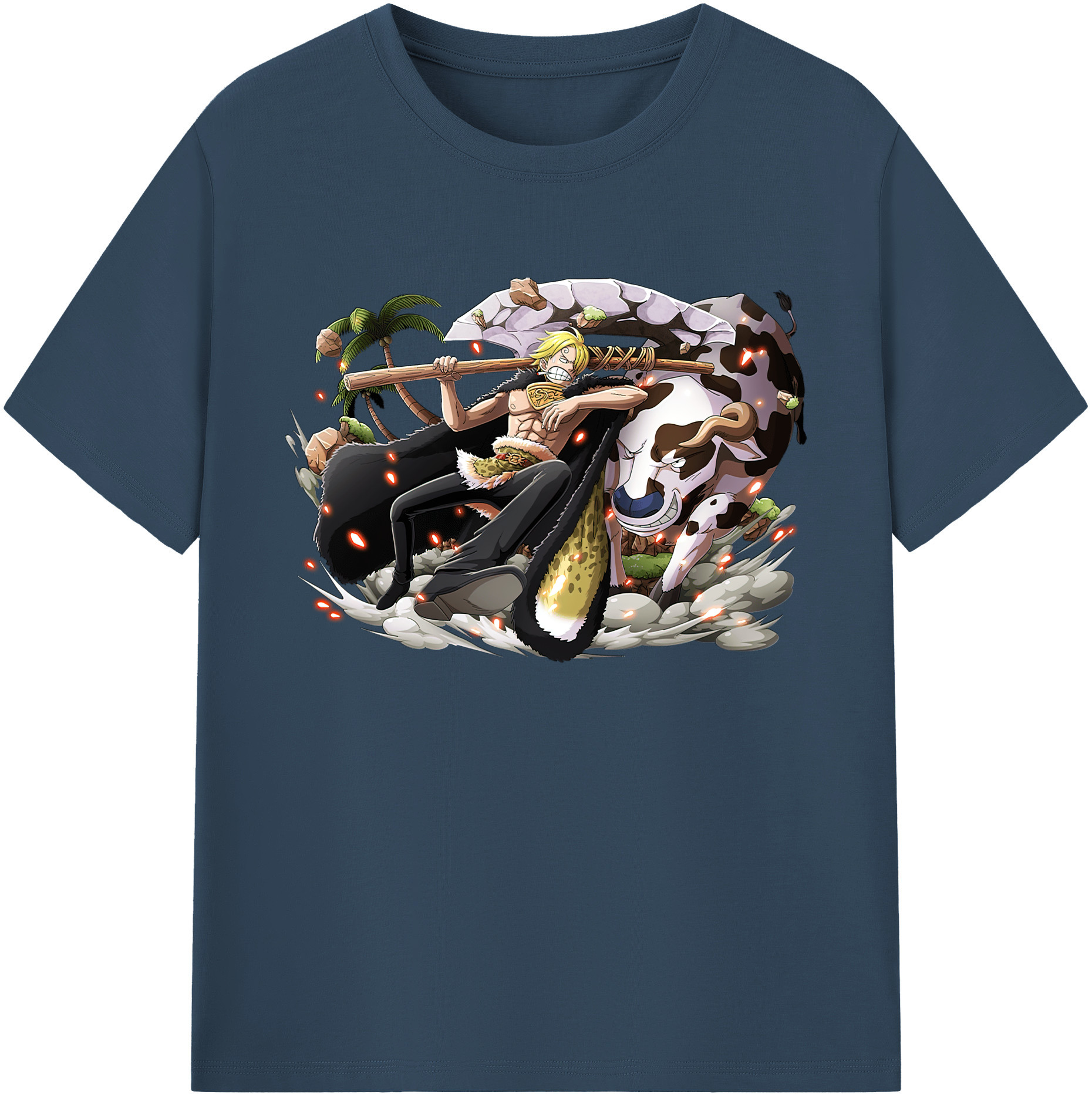 （画像用） ワンピース サンジ ONE PIECE Sanji 綿100％ メンズ半袖Tシャツ｜肌触りやわらか＆通気性