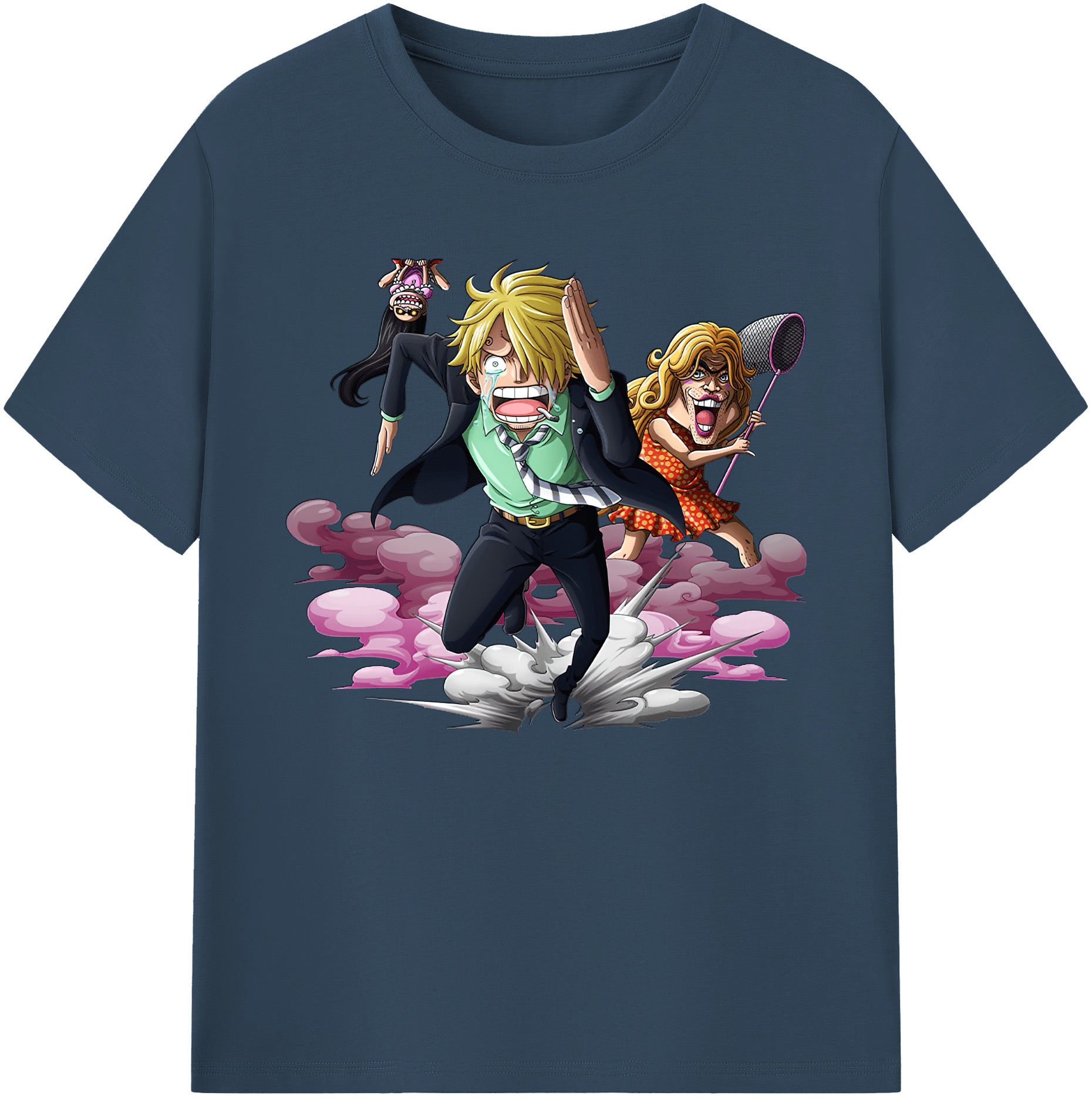 （画像用） ワンピース サンジ ONE PIECE Sanji 綿100％ メンズ半袖Tシャツ｜肌触りやわらか＆通気性
