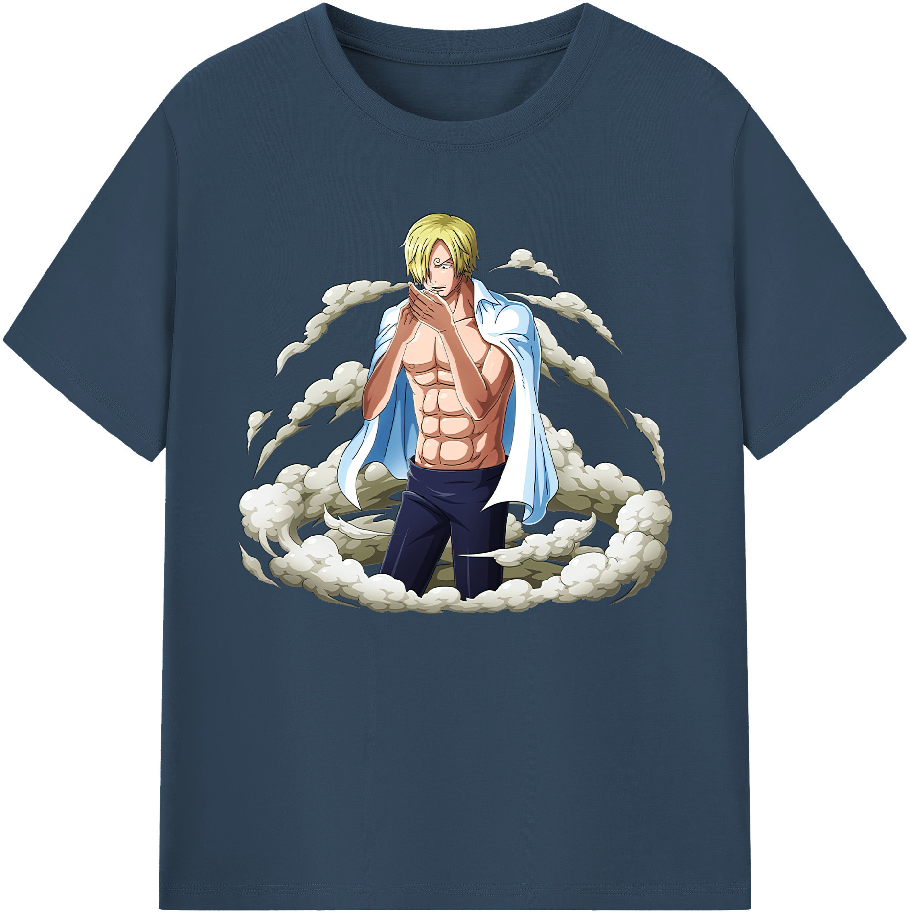 （画像用） ワンピース サンジ ONE PIECE Sanji 綿100％ メンズ半袖Tシャツ｜肌触りやわらか＆通気性