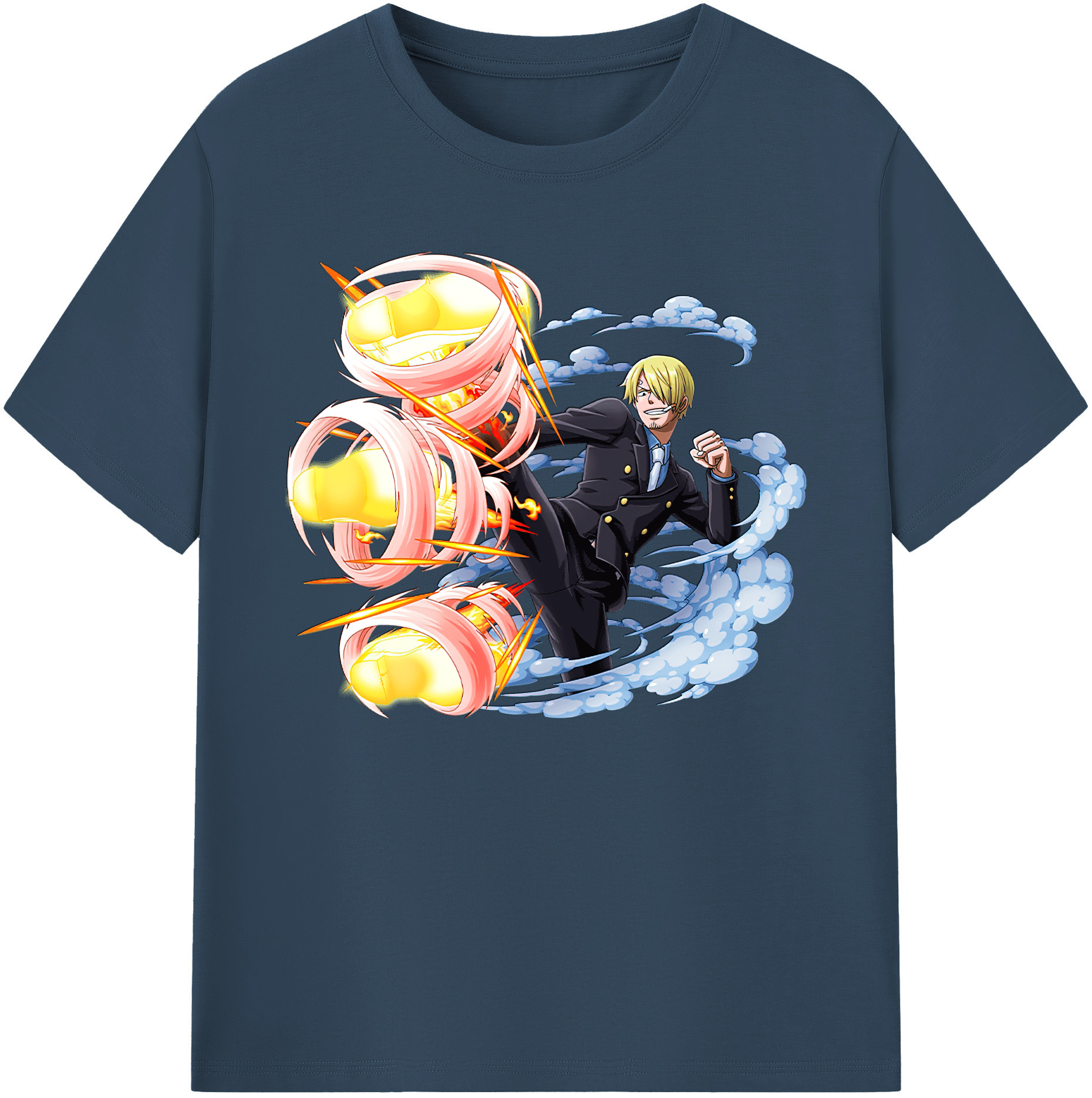 （画像用） ワンピース サンジ ONE PIECE Sanji 綿100％ メンズ半袖Tシャツ｜肌触りやわらか＆通気性