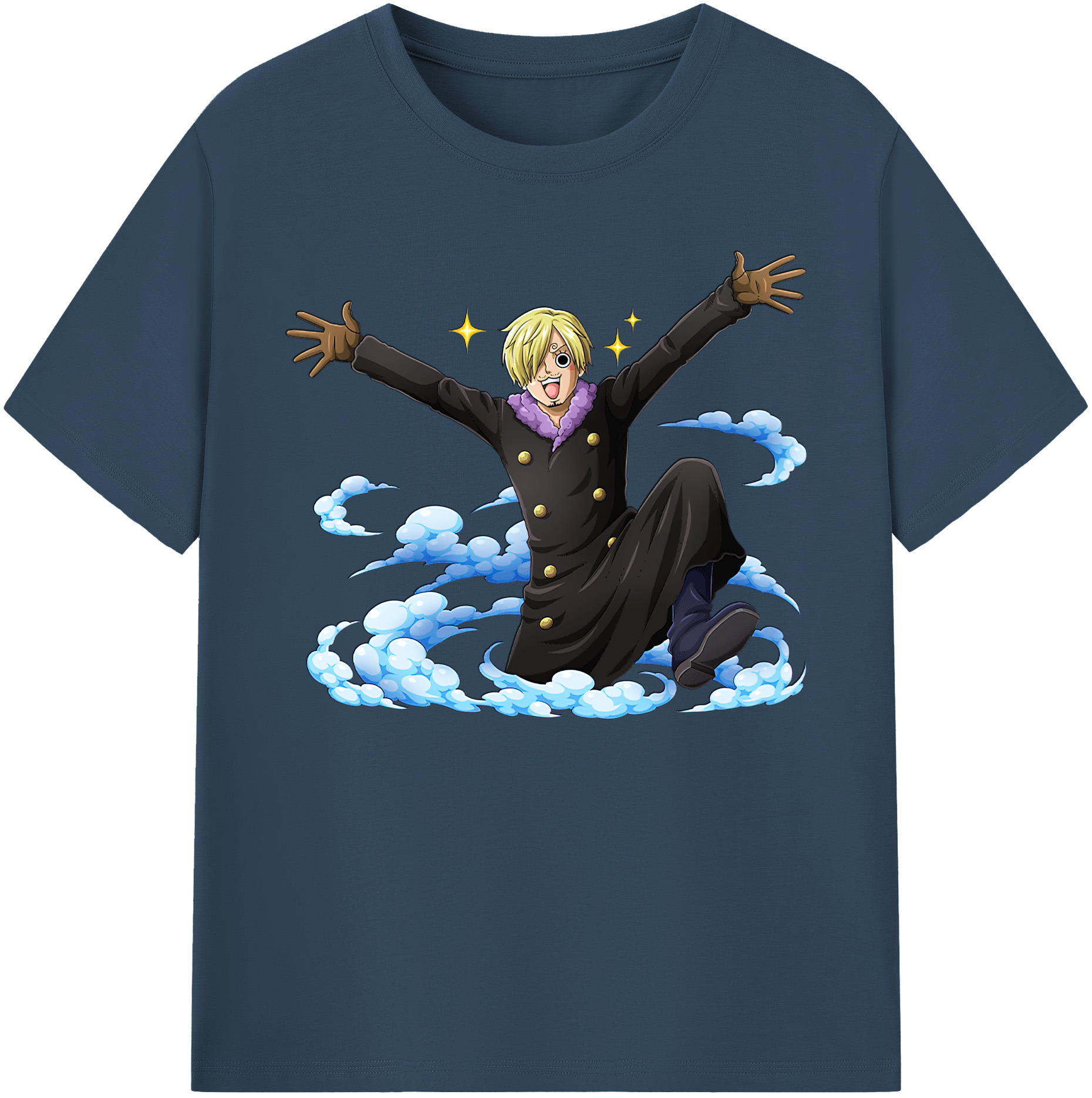 （画像用） ワンピース サンジ ONE PIECE Sanji 綿100％ メンズ半袖Tシャツ｜肌触りやわらか＆通気性