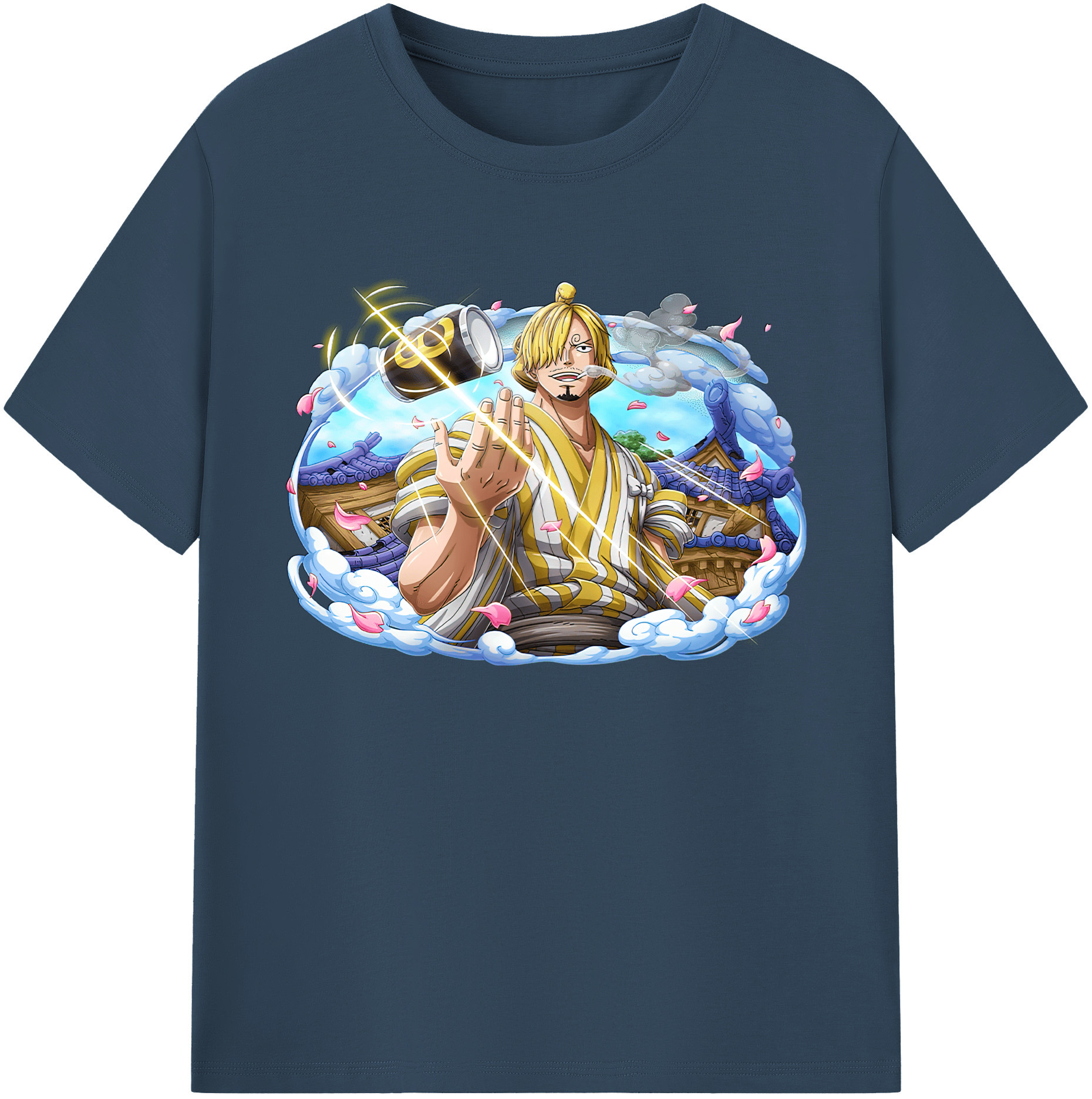 （画像用） ワンピース サンジ ONE PIECE Sanji 綿100％ メンズ半袖Tシャツ｜肌触りやわらか＆通気性