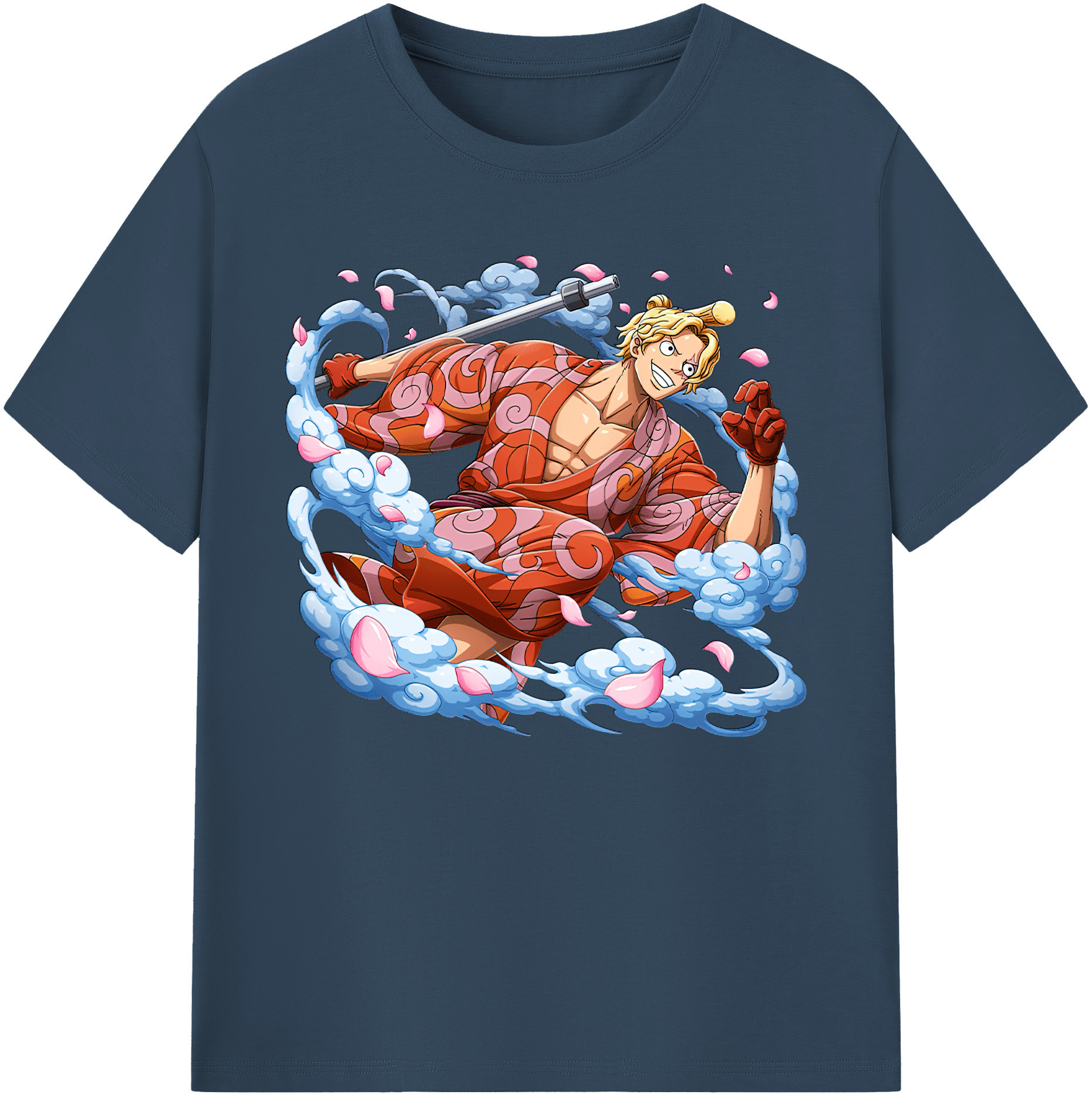 （画像用） ワンピース サンジ ONE PIECE Sanji 綿100％ メンズ半袖Tシャツ｜肌触りやわらか＆通気性