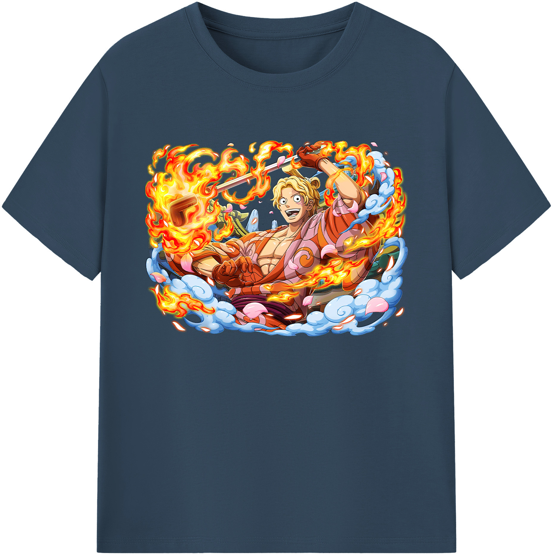 （画像用） ワンピース サンジ ONE PIECE Sanji 綿100％ メンズ半袖Tシャツ｜肌触りやわらか＆通気性