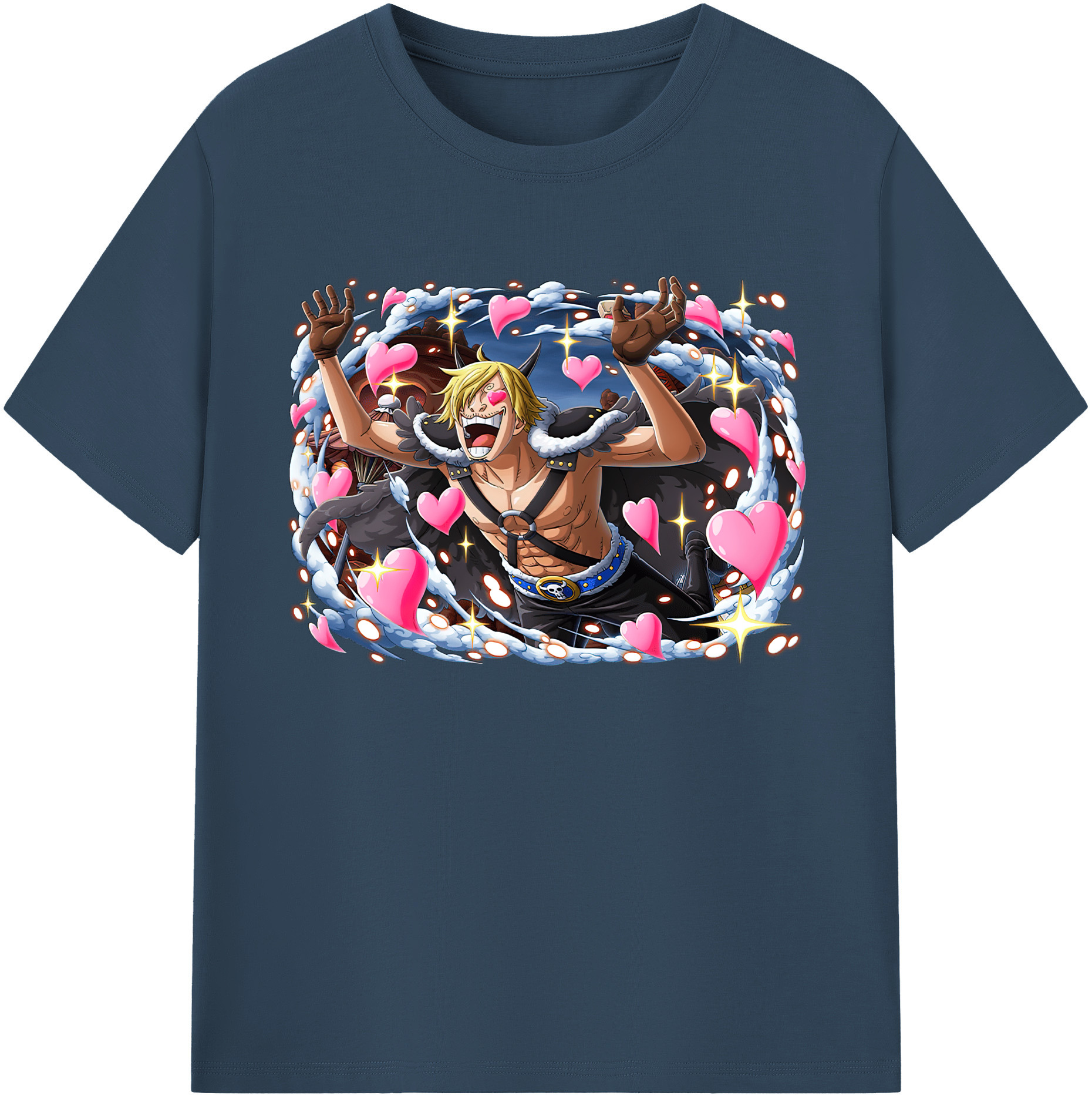 （画像用） ワンピース サンジ ONE PIECE Sanji 綿100％ メンズ半袖Tシャツ｜肌触りやわらか＆通気性