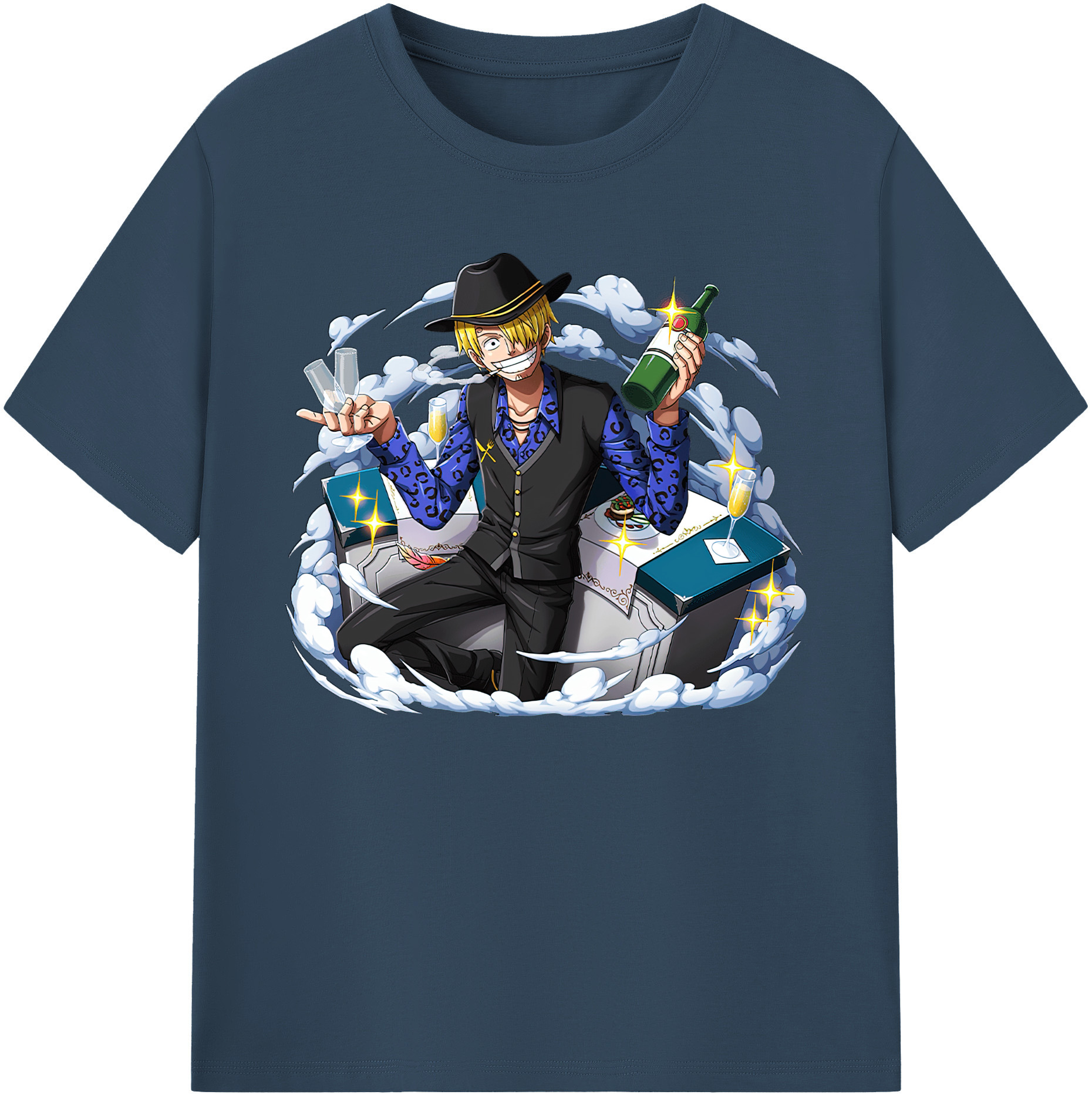 （画像用） ワンピース サンジ ONE PIECE Sanji 綿100％ メンズ半袖Tシャツ｜肌触りやわらか＆通気性
