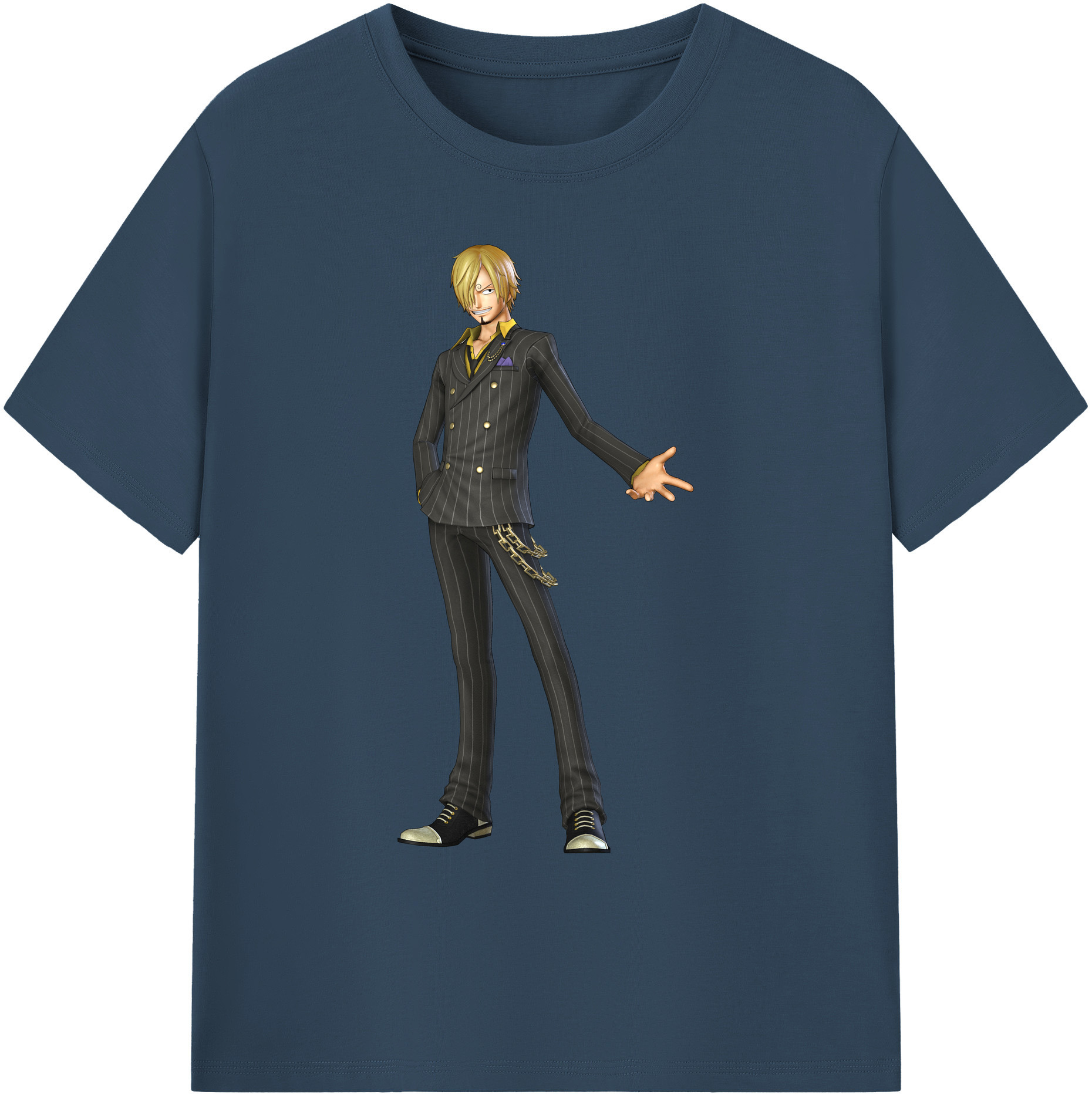 （画像用） ワンピース サンジ ONE PIECE Sanji 綿100％ メンズ半袖Tシャツ｜肌触りやわらか＆通気性