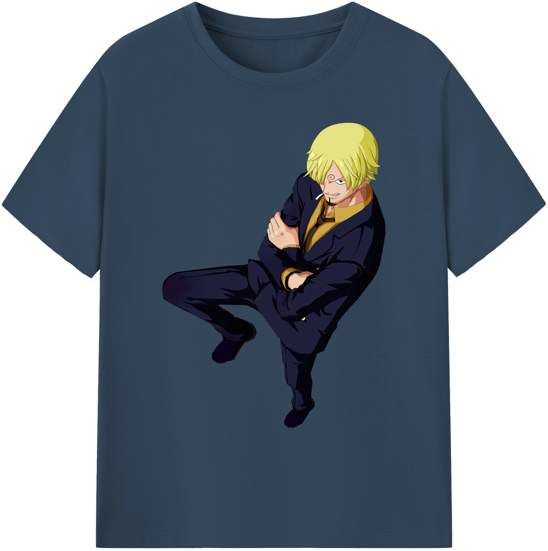 （画像用） ワンピース サンジ ONE PIECE Sanji 綿100％ メンズ半袖Tシャツ｜肌触りやわらか＆通気性