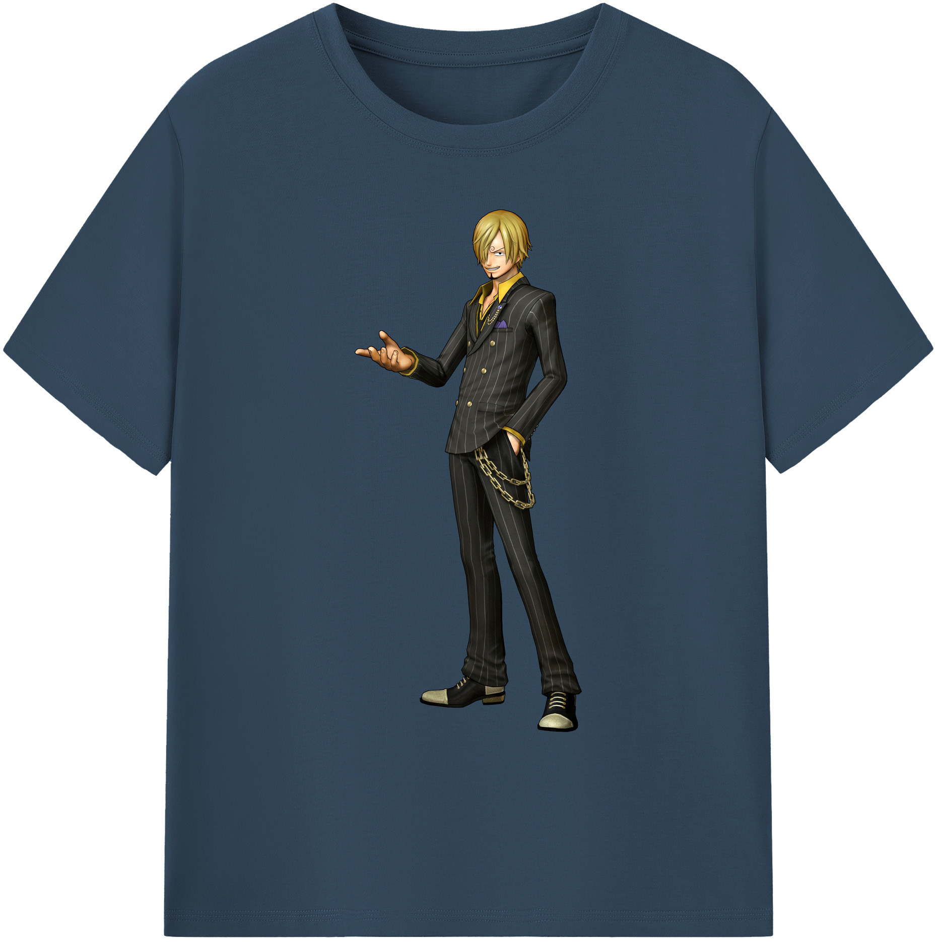 （画像用） ワンピース サンジ ONE PIECE Sanji 綿100％ メンズ半袖Tシャツ｜肌触りやわらか＆通気性