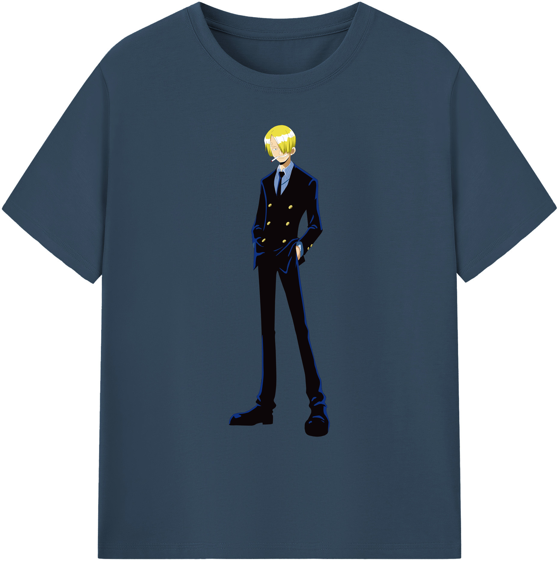 （画像用） ワンピース サンジ ONE PIECE Sanji 綿100％ メンズ半袖Tシャツ｜肌触りやわらか＆通気性