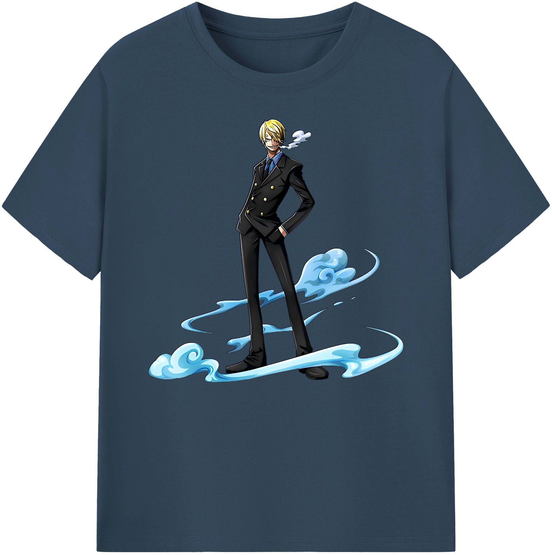 （画像用） ワンピース サンジ ONE PIECE Sanji 綿100％ メンズ半袖Tシャツ｜肌触りやわらか＆通気性
