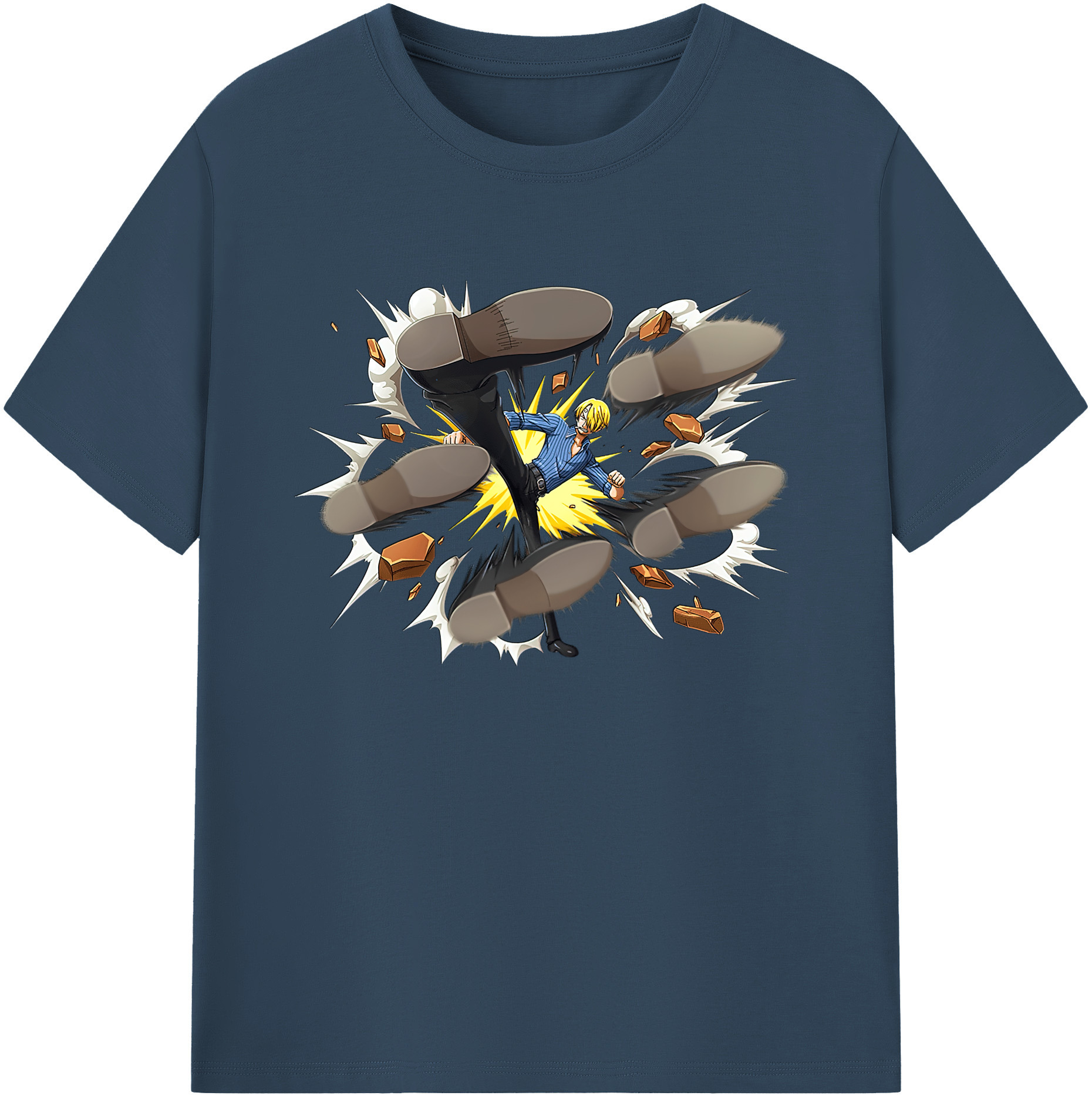 （画像用） ワンピース サンジ ONE PIECE Sanji 綿100％ メンズ半袖Tシャツ｜肌触りやわらか＆通気性