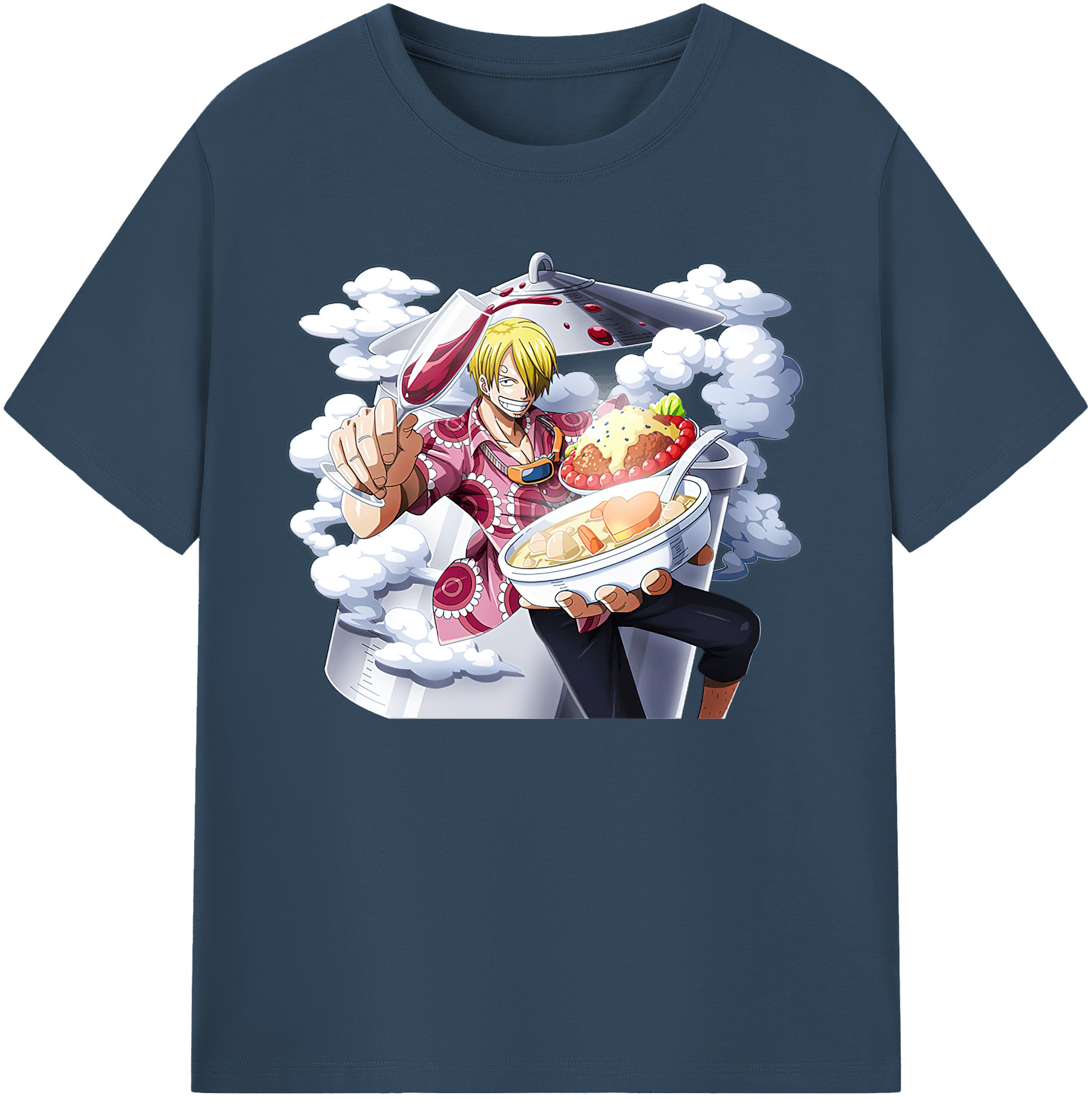 （画像用） ワンピース サンジ ONE PIECE Sanji 綿100％ メンズ半袖Tシャツ｜肌触りやわらか＆通気性