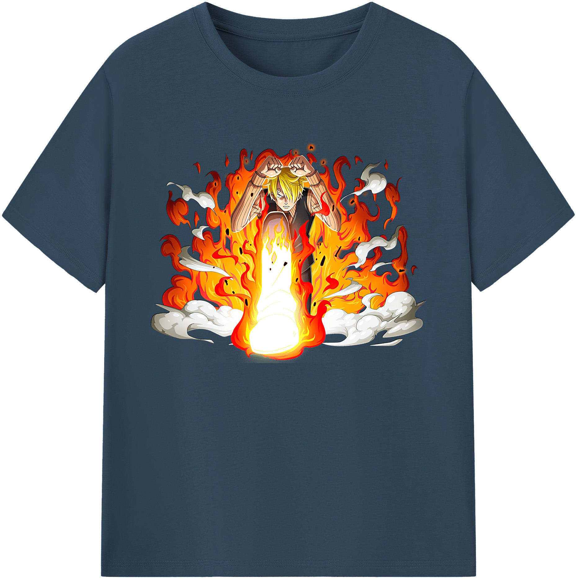 （画像用） ワンピース サンジ ONE PIECE Sanji 綿100％ メンズ半袖Tシャツ｜肌触りやわらか＆通気性