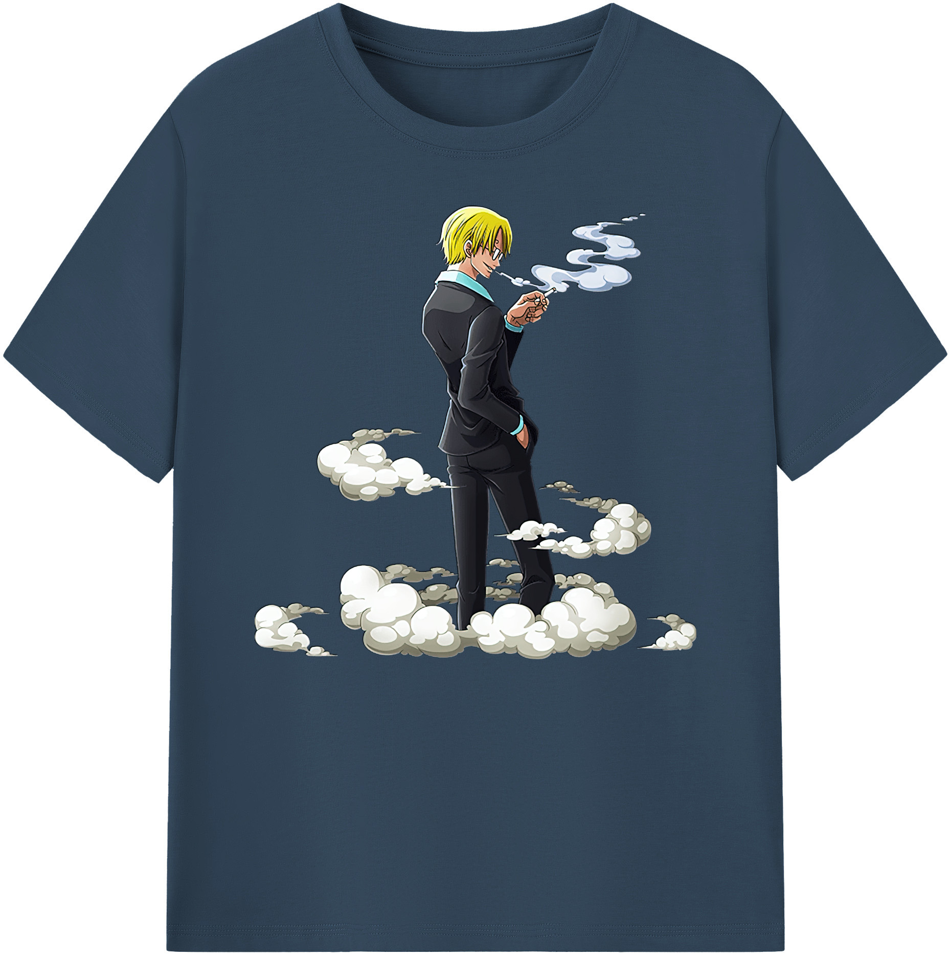 （画像用） ワンピース サンジ ONE PIECE Sanji 綿100％ メンズ半袖Tシャツ｜肌触りやわらか＆通気性