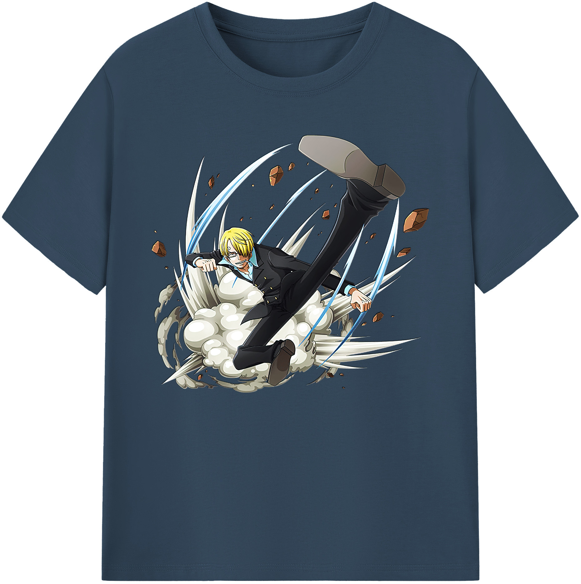 （画像用） ワンピース サンジ ONE PIECE Sanji 綿100％ メンズ半袖Tシャツ｜肌触りやわらか＆通気性