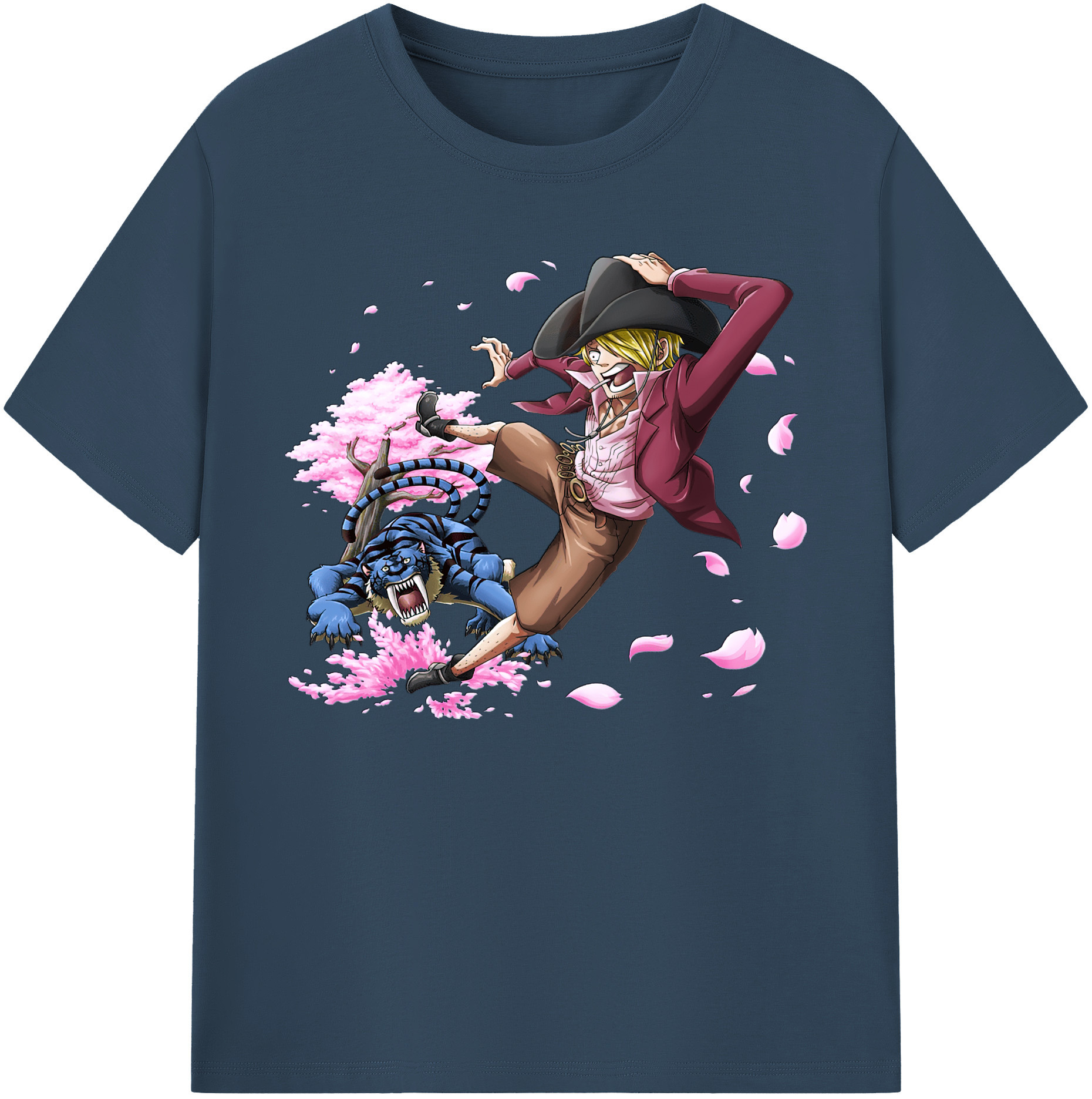 （画像用） ワンピース サンジ ONE PIECE Sanji 綿100％ メンズ半袖Tシャツ｜肌触りやわらか＆通気性