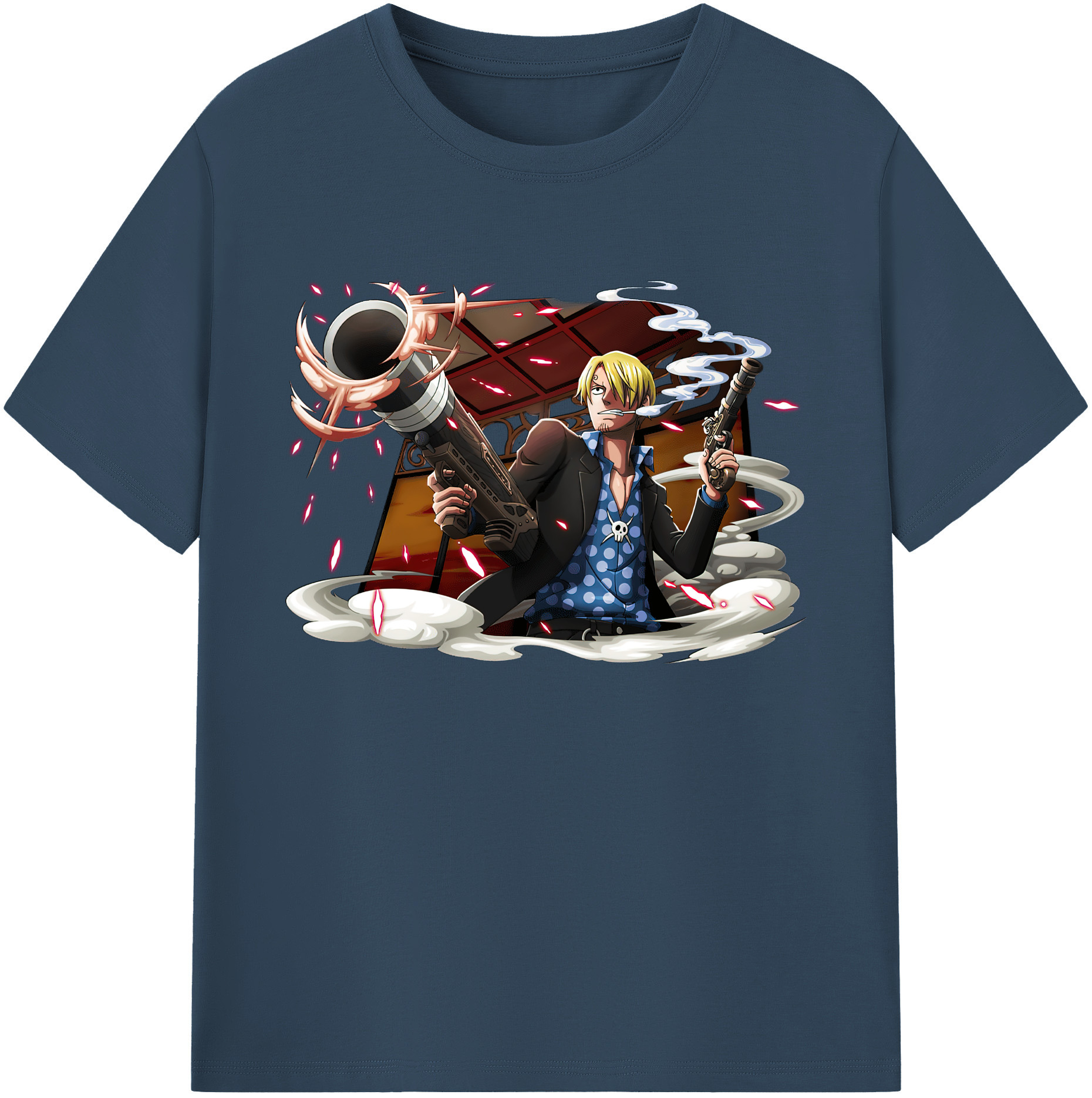 （画像用） ワンピース サンジ ONE PIECE Sanji 綿100％ メンズ半袖Tシャツ｜肌触りやわらか＆通気性