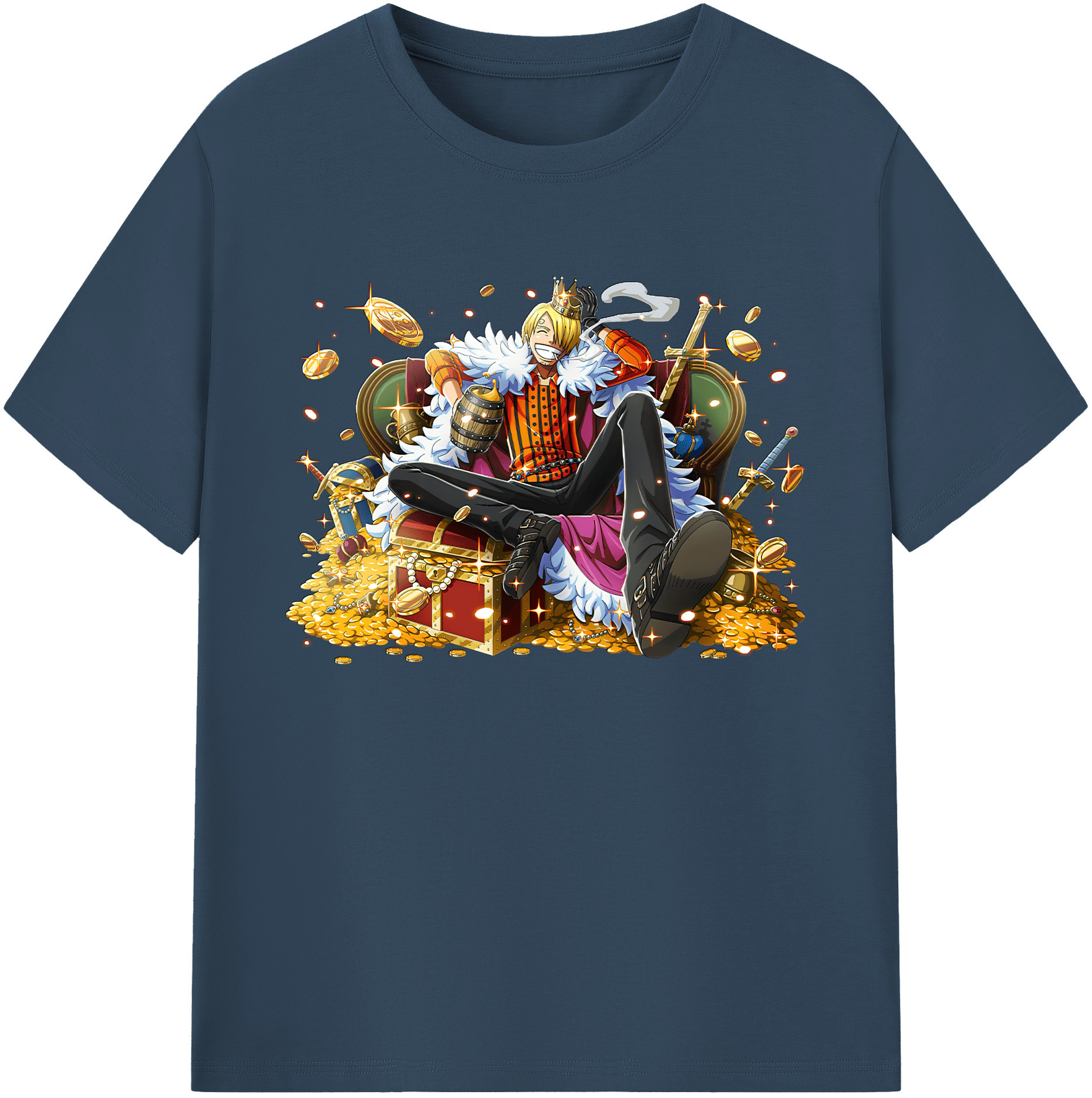 （画像用） ワンピース サンジ ONE PIECE Sanji 綿100％ メンズ半袖Tシャツ｜肌触りやわらか＆通気性