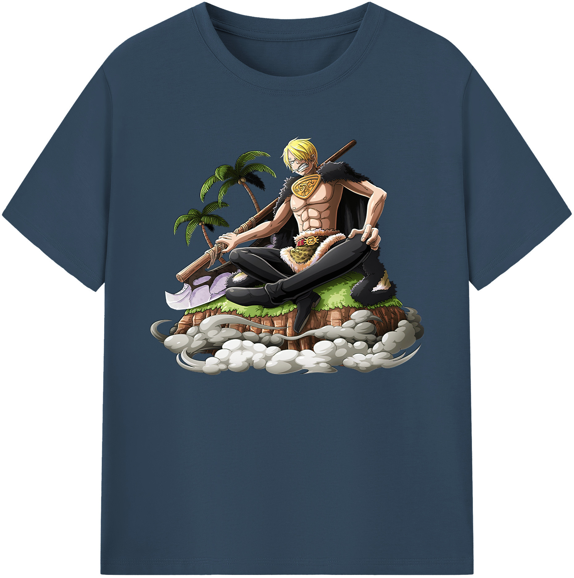 （画像用） ワンピース サンジ ONE PIECE Sanji 綿100％ メンズ半袖Tシャツ｜肌触りやわらか＆通気性