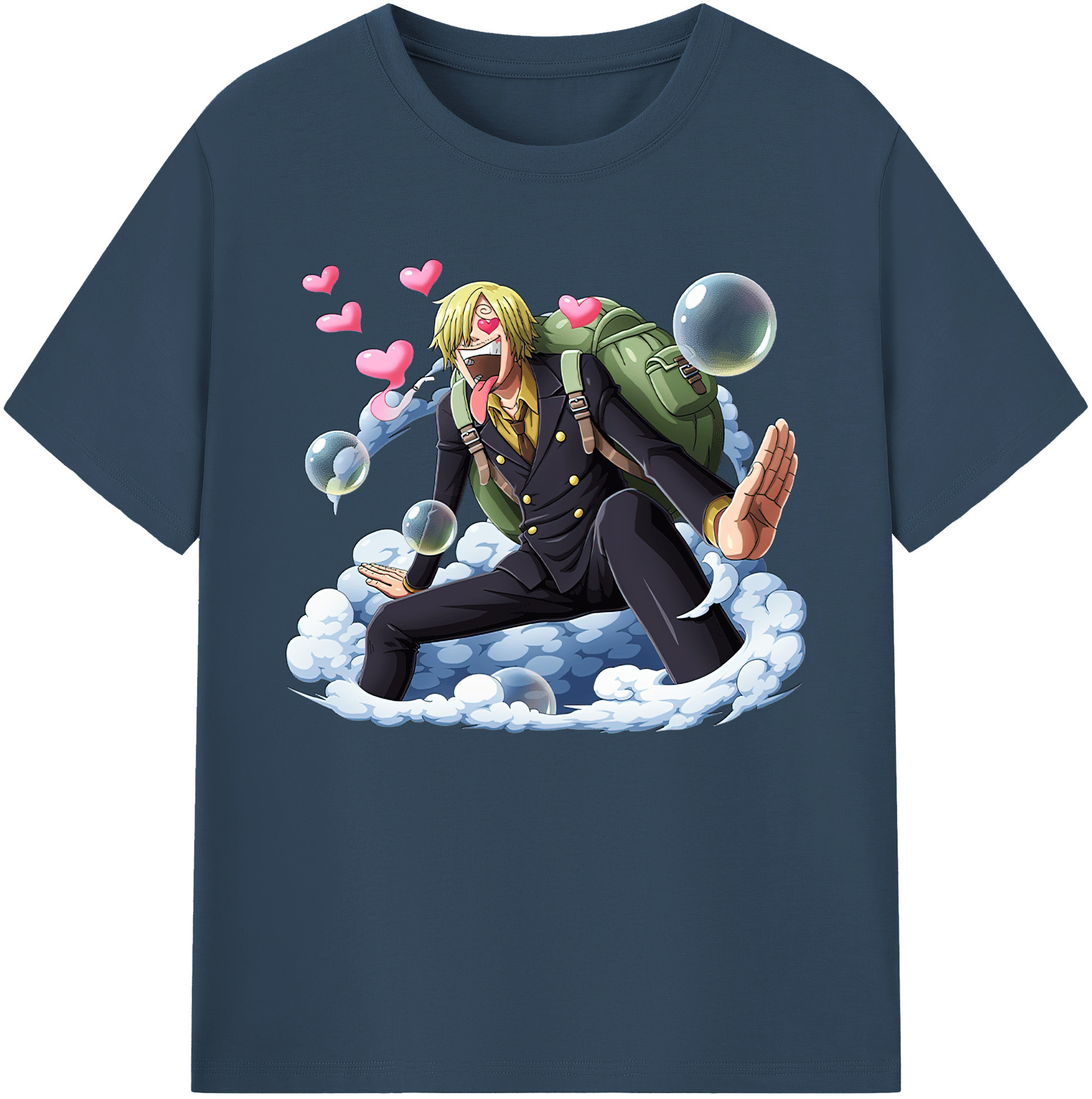 （画像用） ワンピース サンジ ONE PIECE Sanji 綿100％ メンズ半袖Tシャツ｜肌触りやわらか＆通気性