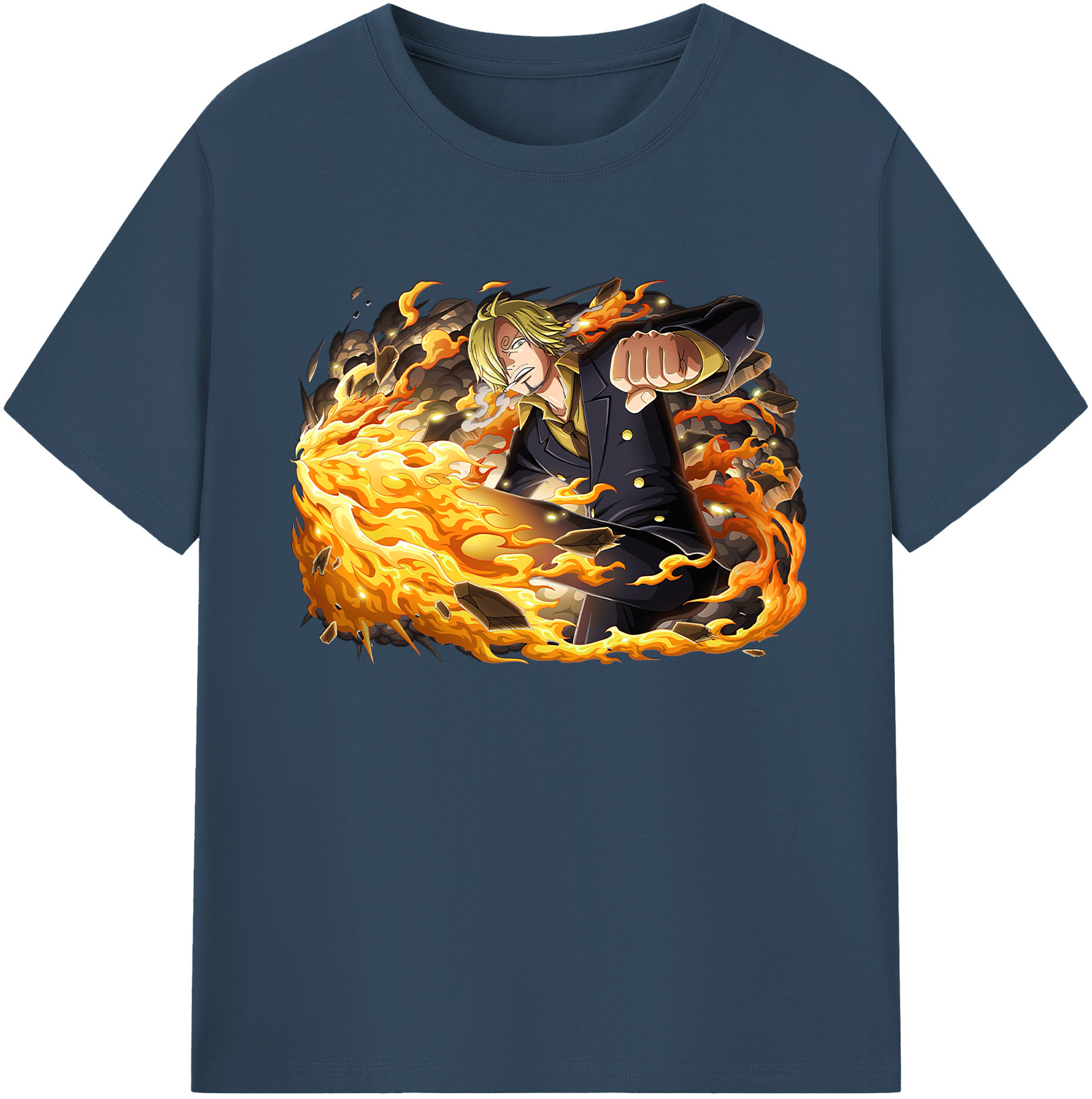 （画像用） ワンピース サンジ ONE PIECE Sanji 綿100％ メンズ半袖Tシャツ｜肌触りやわらか＆通気性