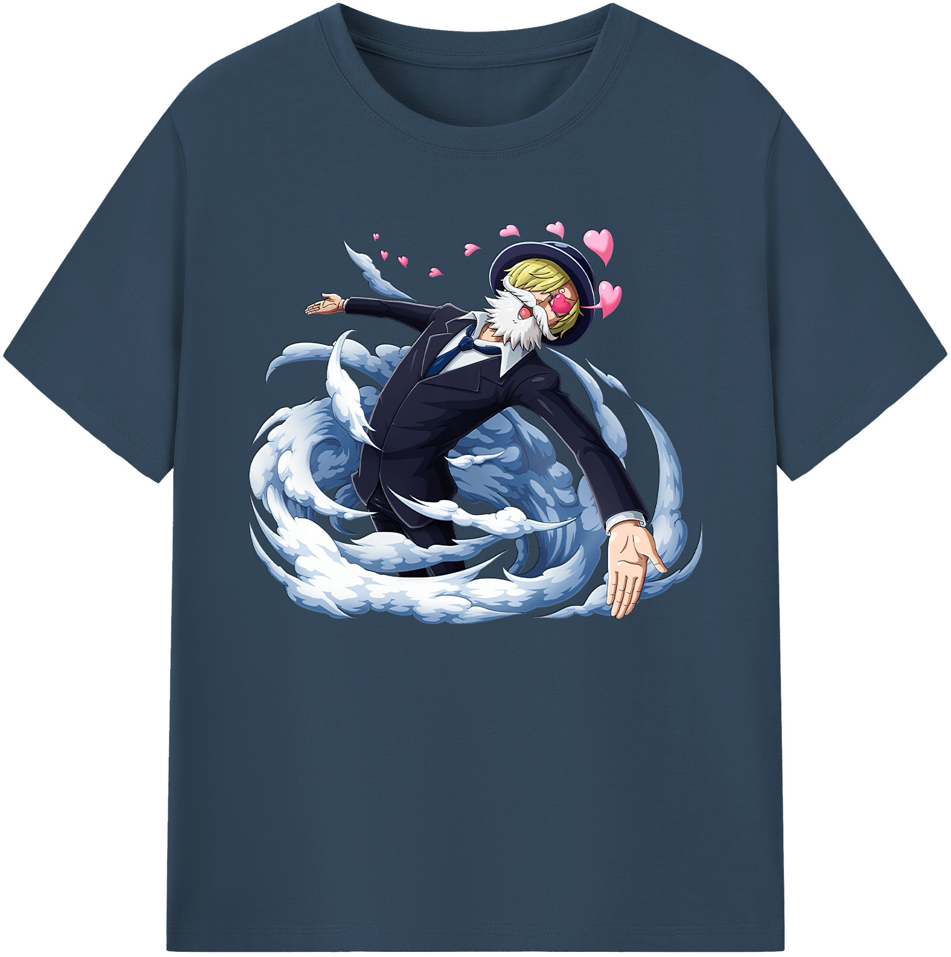 （画像用） ワンピース サンジ ONE PIECE Sanji 綿100％ メンズ半袖Tシャツ｜肌触りやわらか＆通気性
