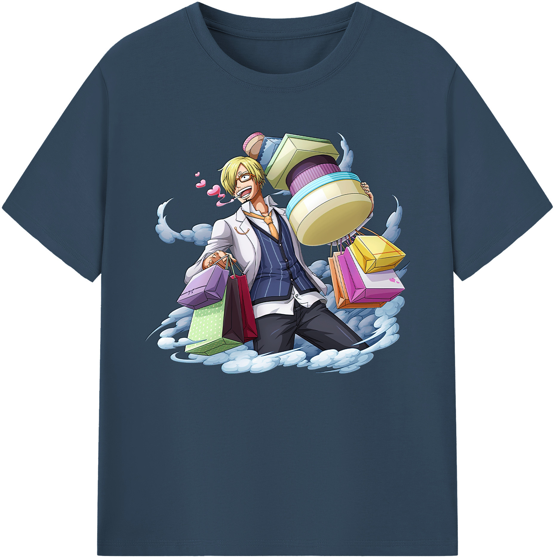 （画像用） ワンピース サンジ ONE PIECE Sanji 綿100％ メンズ半袖Tシャツ｜肌触りやわらか＆通気性