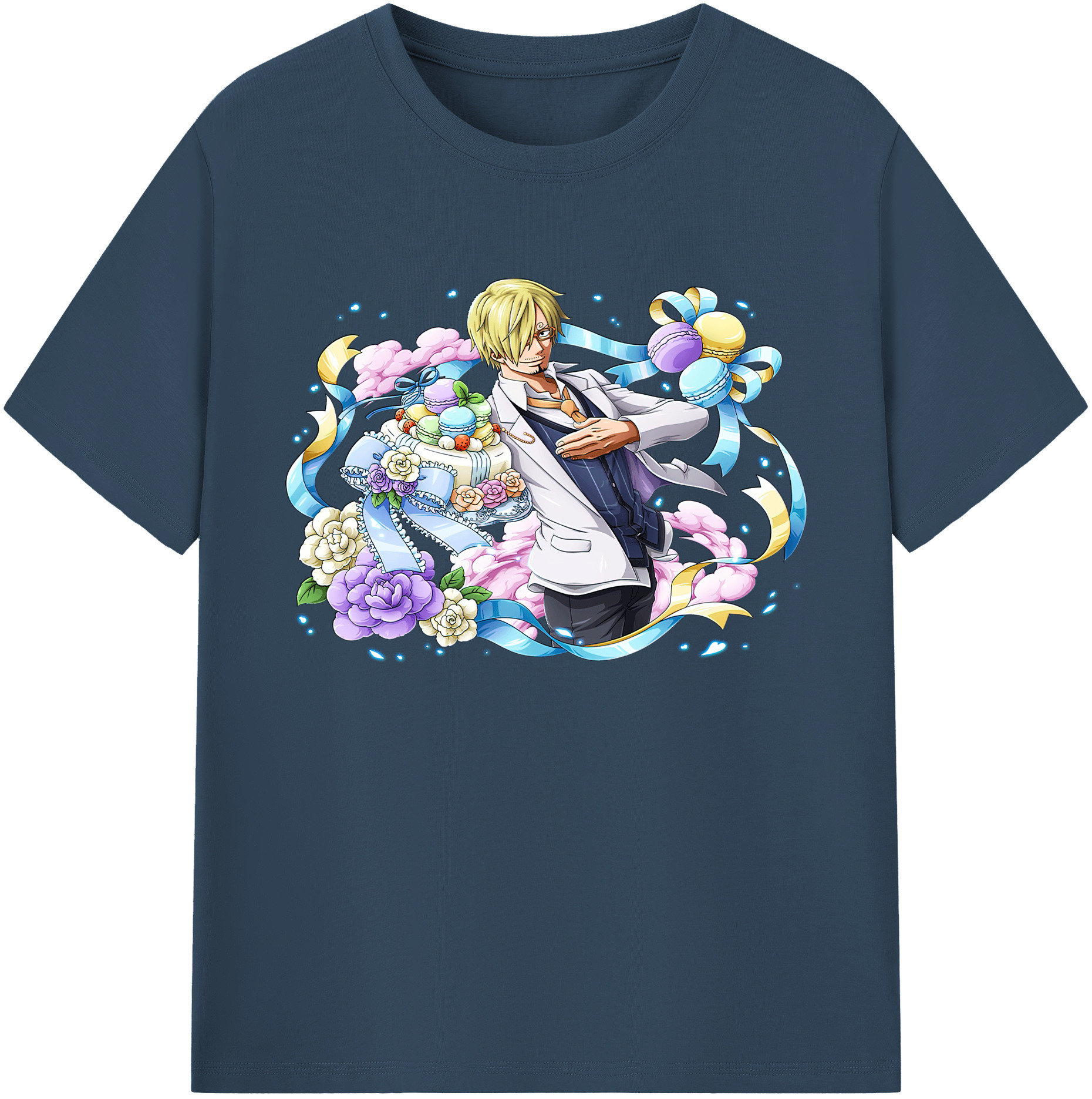 （画像用） ワンピース サンジ ONE PIECE Sanji 綿100％ メンズ半袖Tシャツ｜肌触りやわらか＆通気性